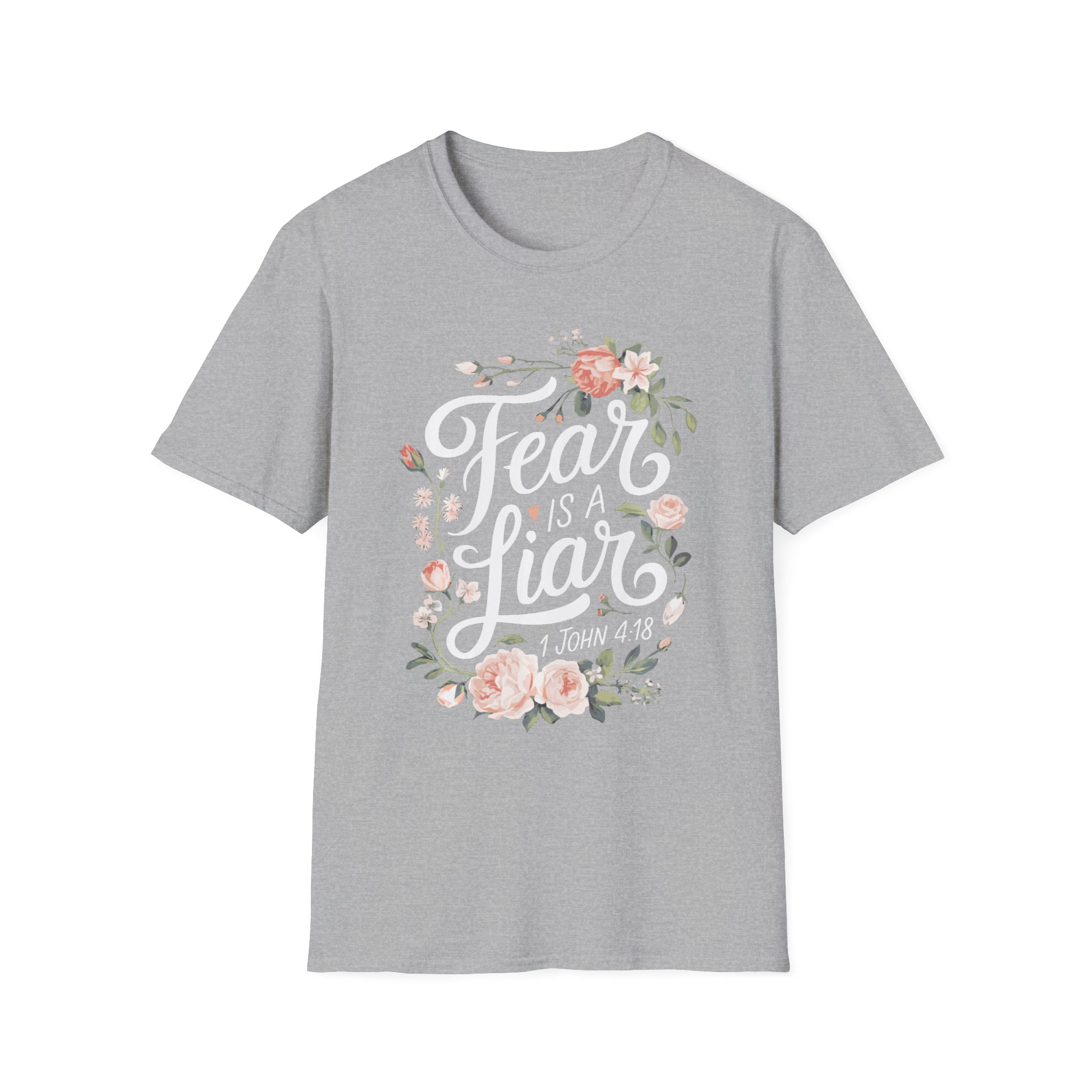 Fear Is a Liar T-Shirt — Floral Christian Scripture Tee (1 John 4:18) - Image 3