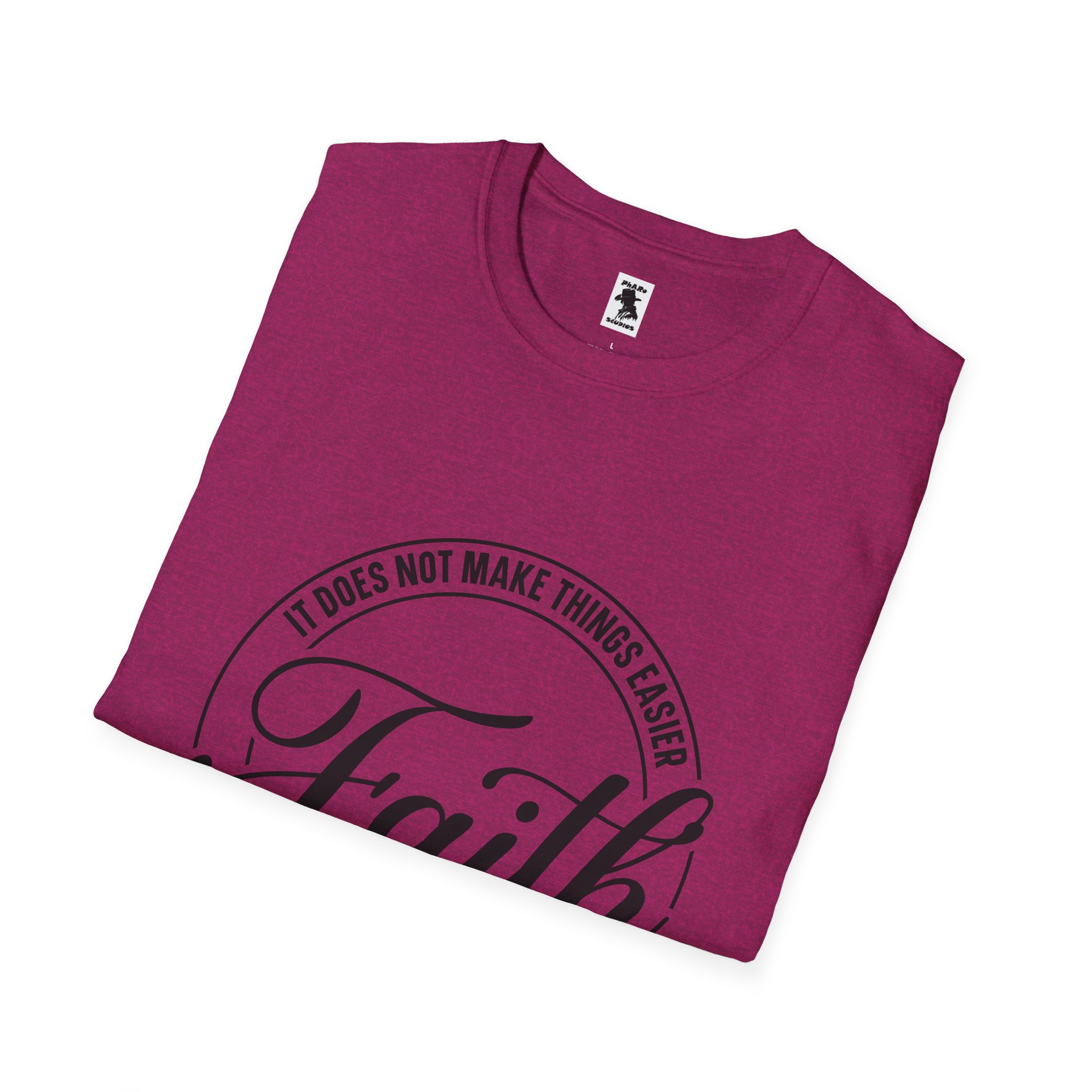 Inspirational Faith T-Shirt - Unisex Softstyle Tee with Luke 1:37 Quote - Image 24