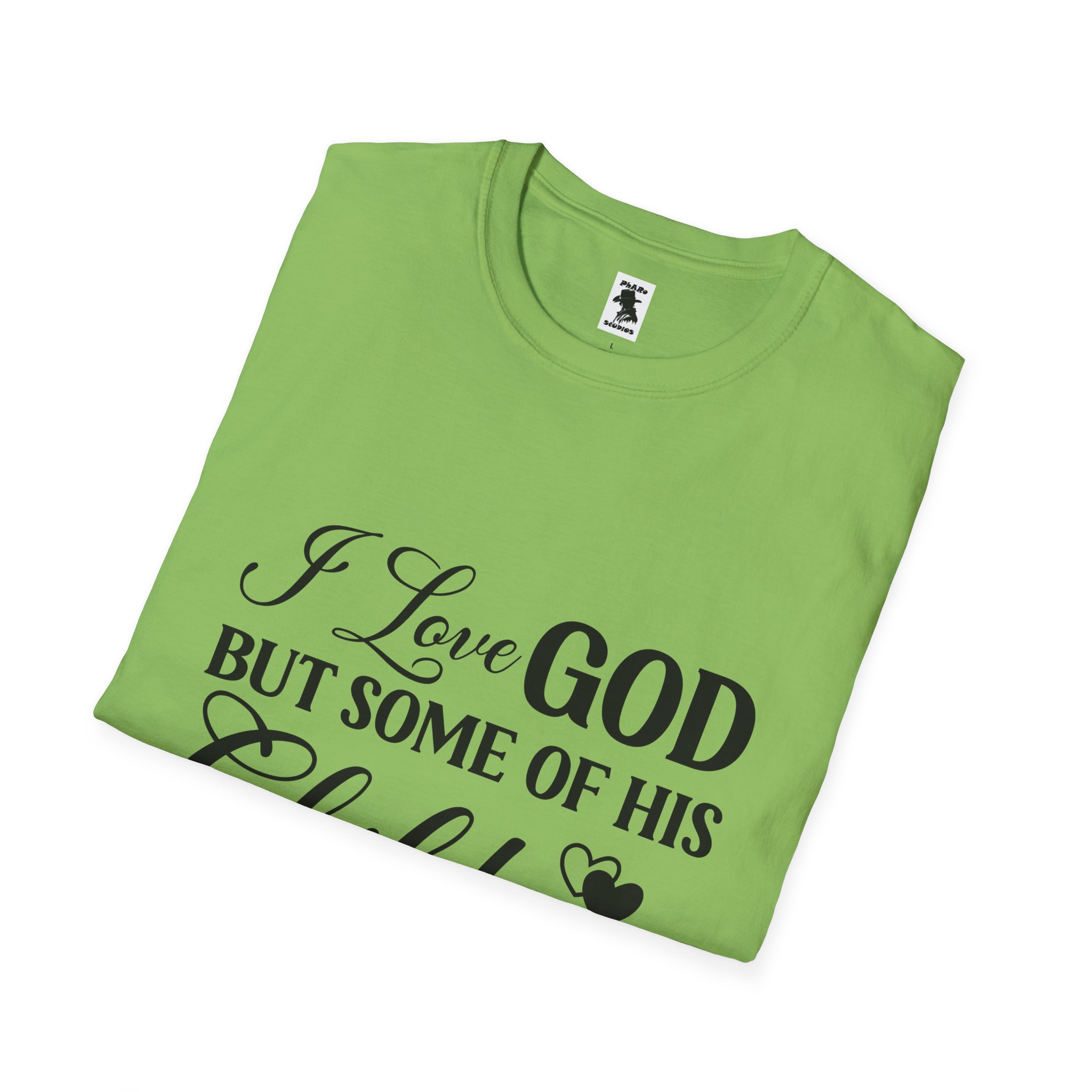 Funny Christian Unisex Softstyle T-Shirt - 'I Love GOD But Some of His Children Get on My Nerves' - Image 16