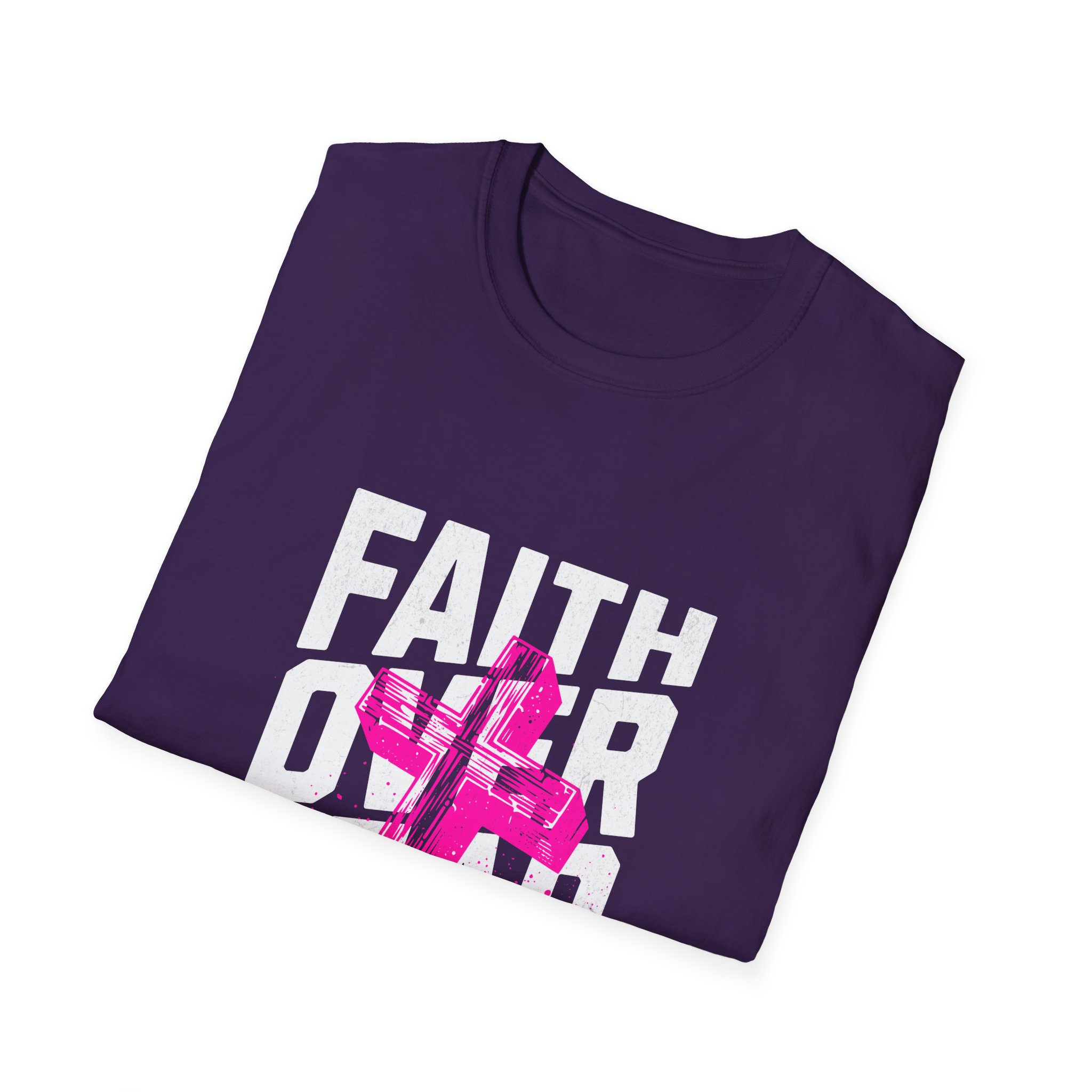 Faith Over Fear T‑Shirt — Pink Cross Christian Graphic Tee - Image 22