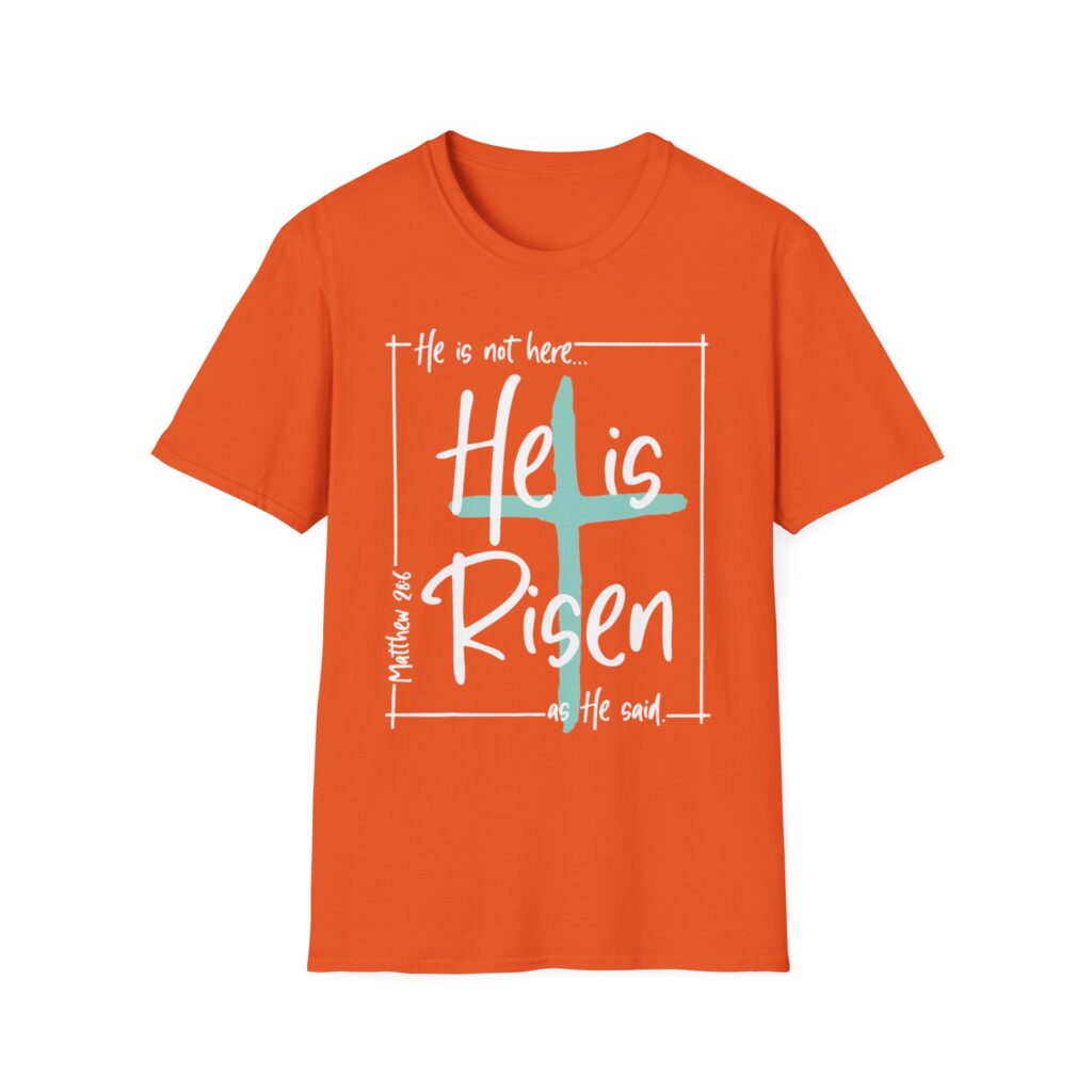 He Is Risen T-Shirt — Christian Easter Cross Tee