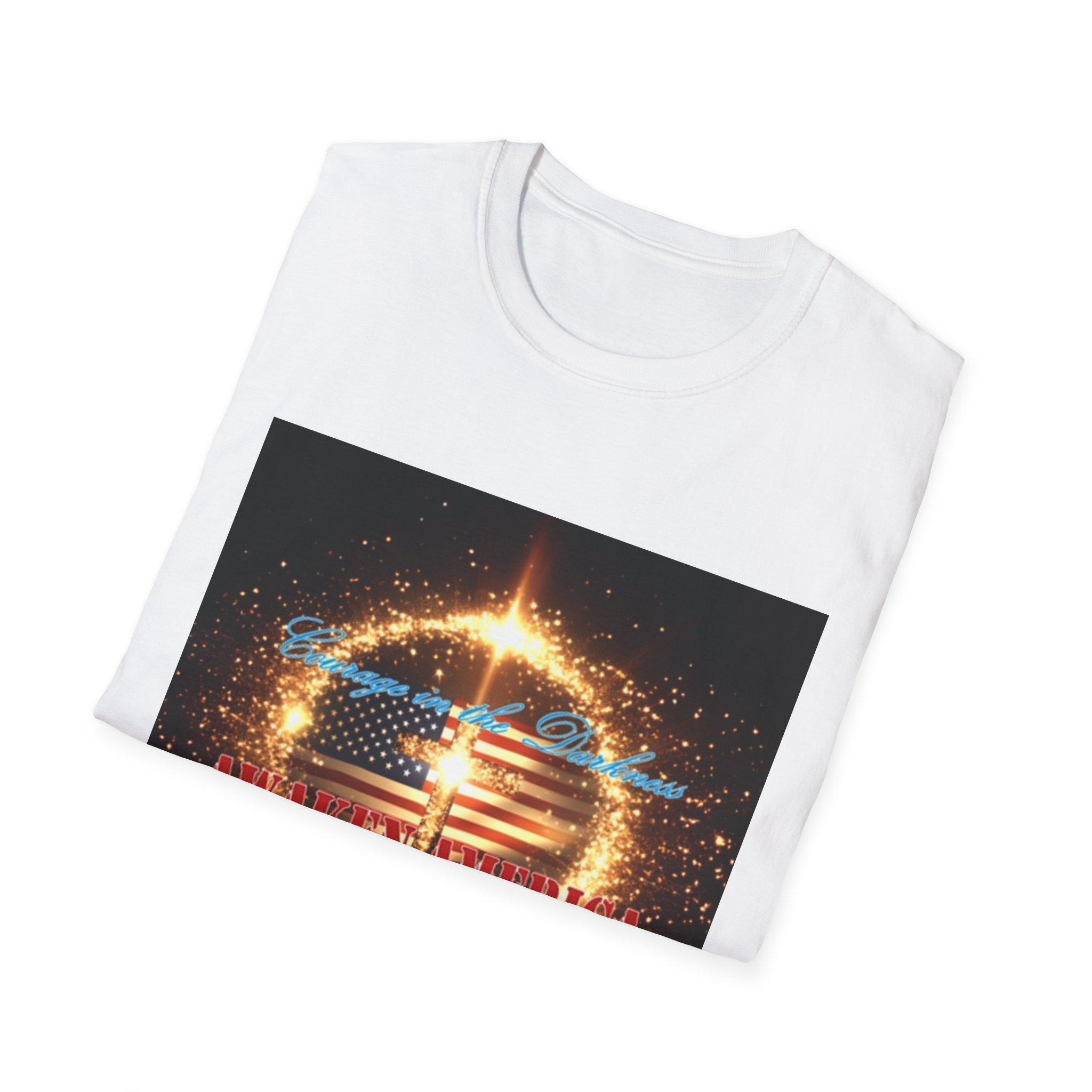 Courage in the Darkness Podcast T-Shirt — Awaken America, Unapologetic Right-Leaning Political Tee - Image 8