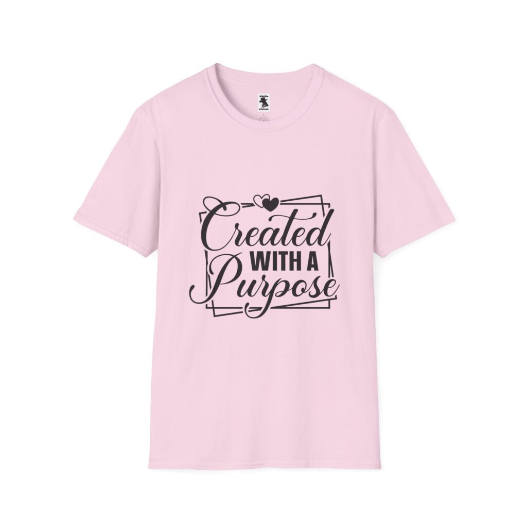 Motivational Unisex Softstyle T-Shirt - "Created with a Purpose"