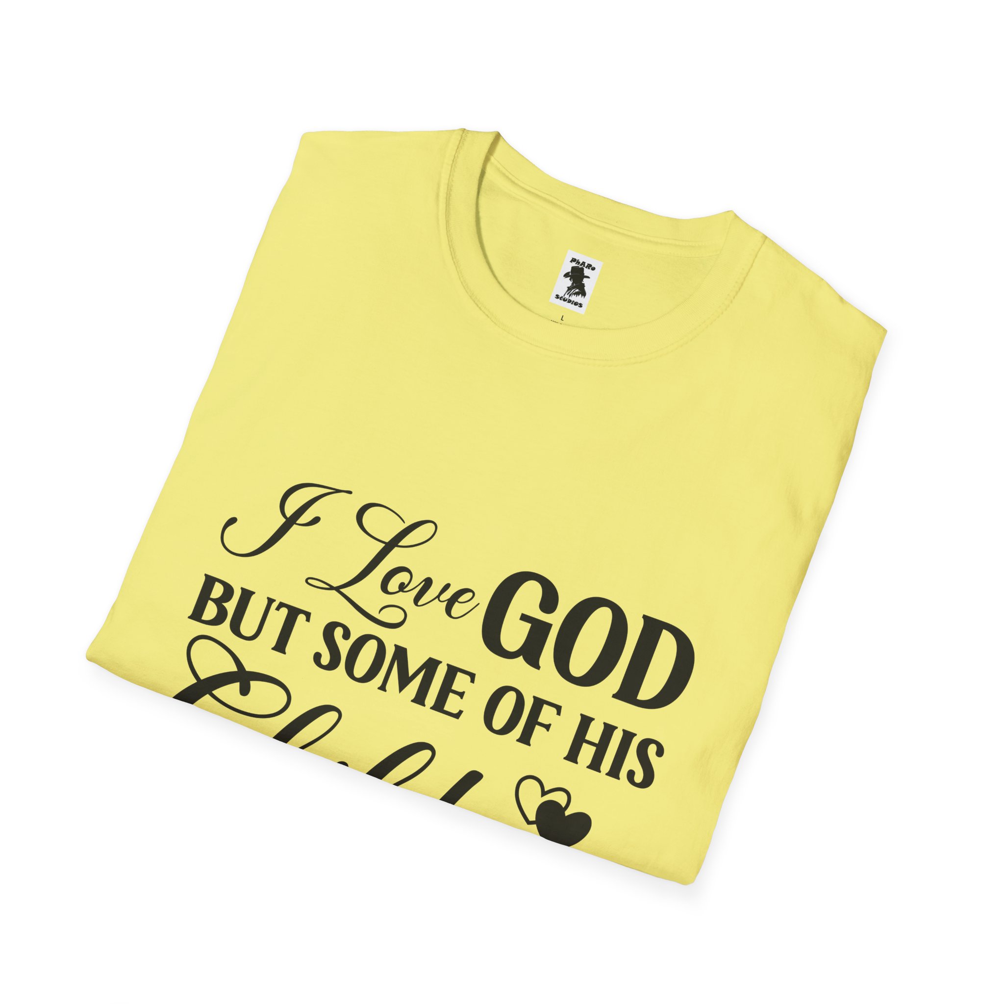 Funny Christian Unisex Softstyle T-Shirt - 'I Love GOD But Some of His Children Get on My Nerves' - Image 12