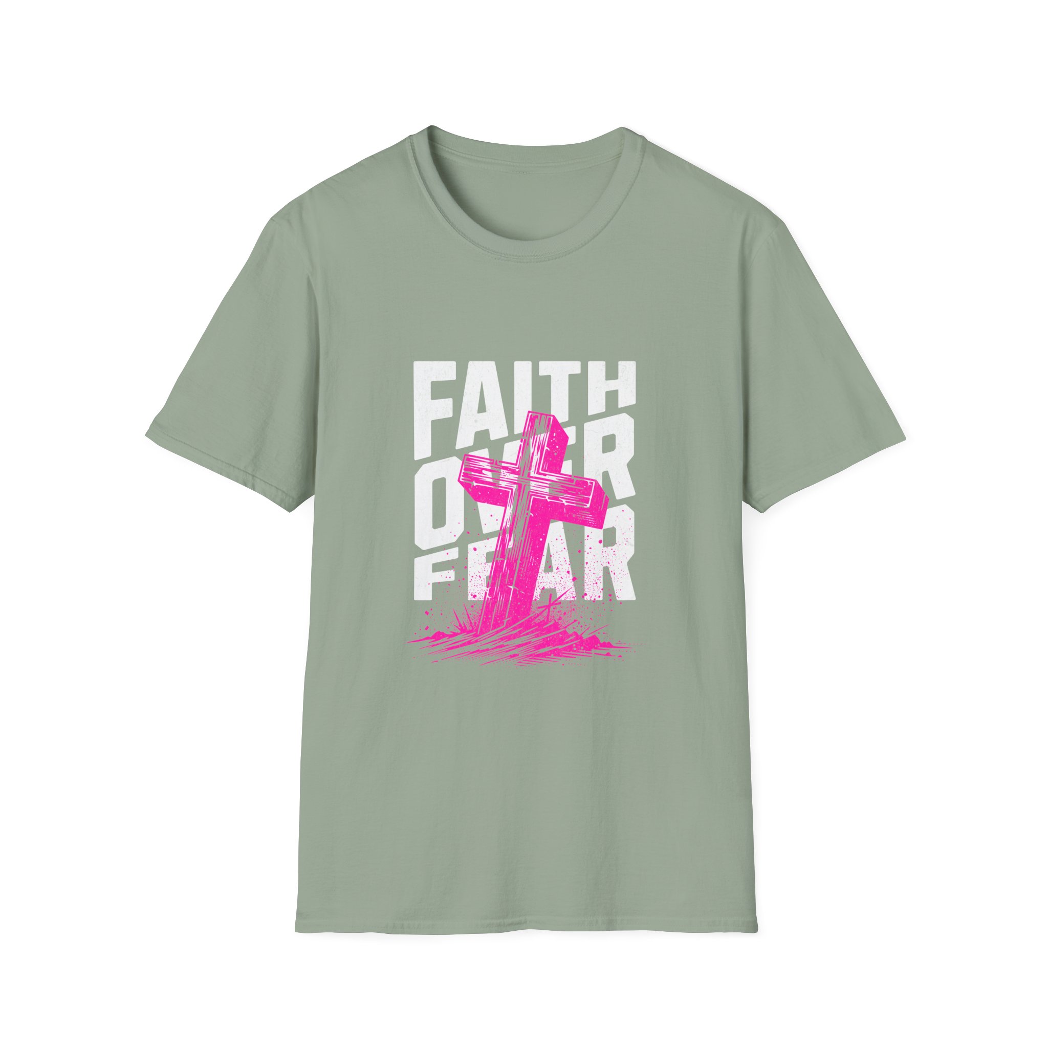 Faith Over Fear T‑Shirt — Pink Cross Christian Graphic Tee - Image 9