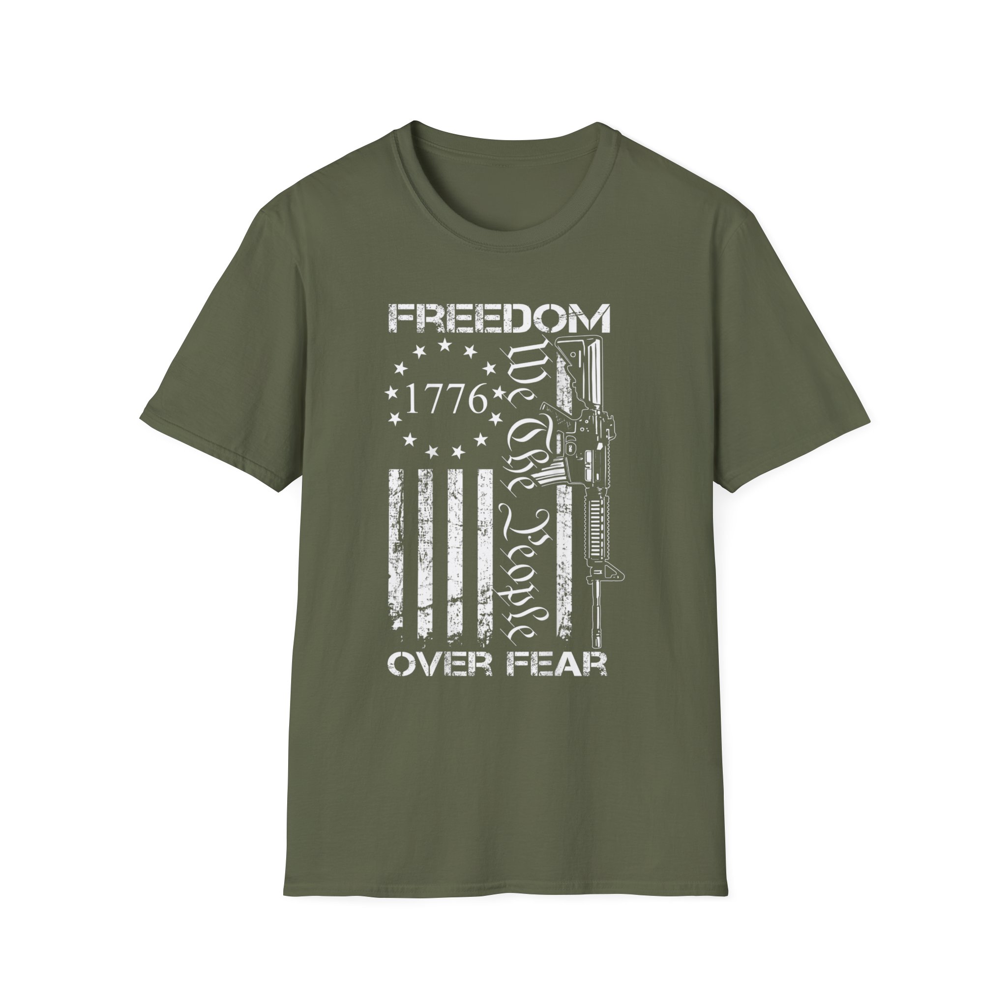 Freedom Over Fear 1776 Flag T-Shirt — We The People Patriotic Gun Rights Tee - Image 3