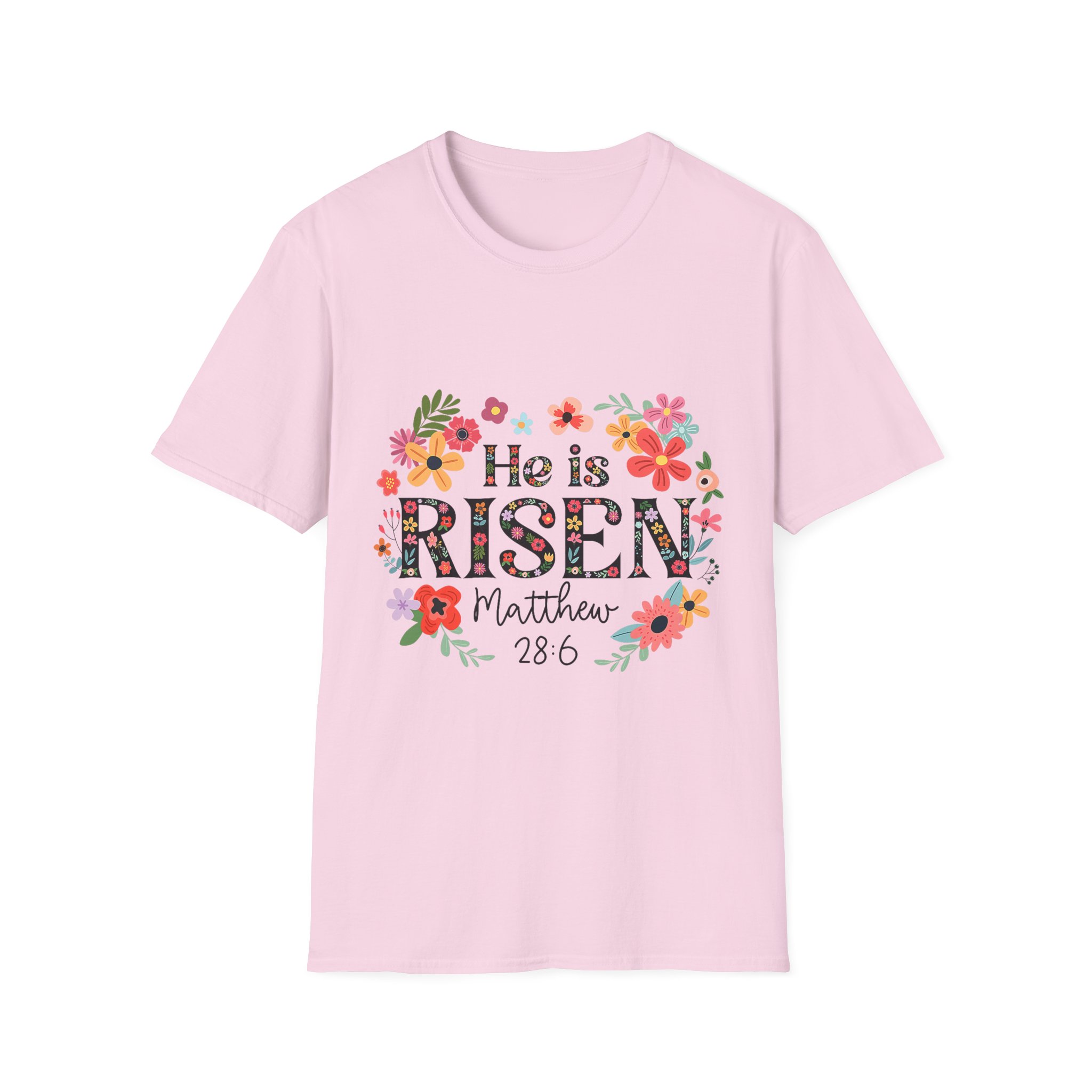 He Is Risen Floral T-Shirt — Matthew 28:6 Easter Christian Tee - Image 13
