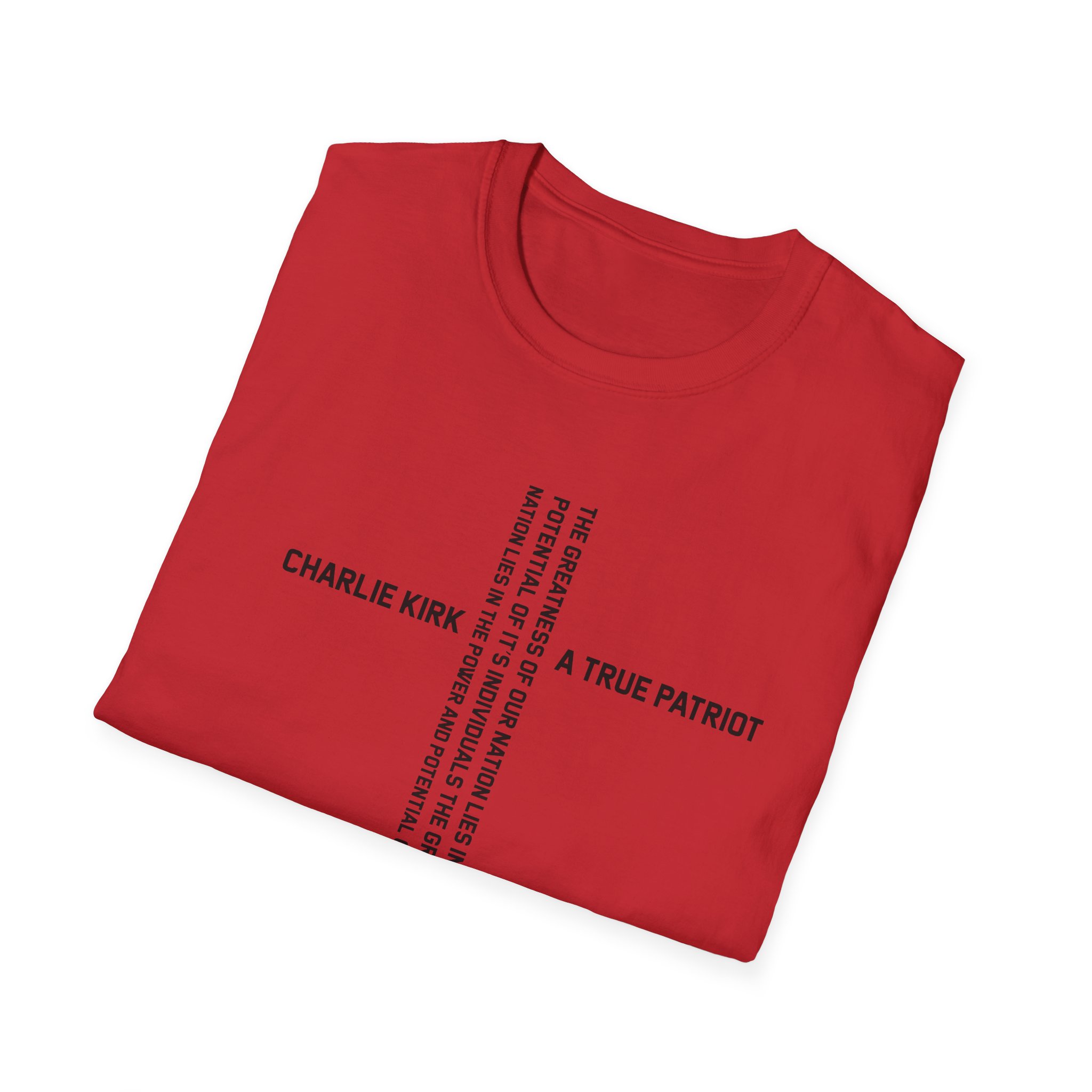 T-Shirt — Charlie Kirk 'A True Patriot' Vertical Cross Memorial Design - Image 18