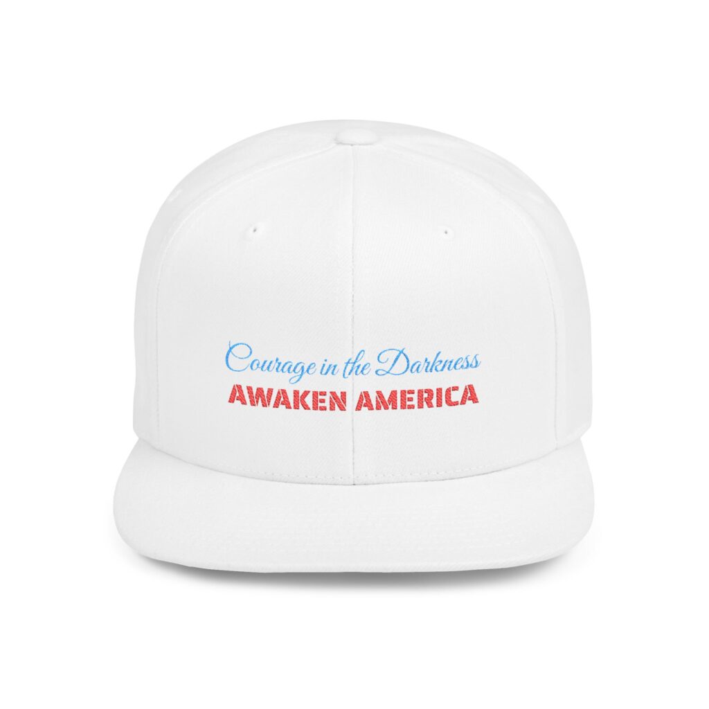 Courage in the Darkness Snapback Hat, Adjustable Cap for Outdoor Events, Casual Streetwear, Gift for Friends, Patriotic Apparel