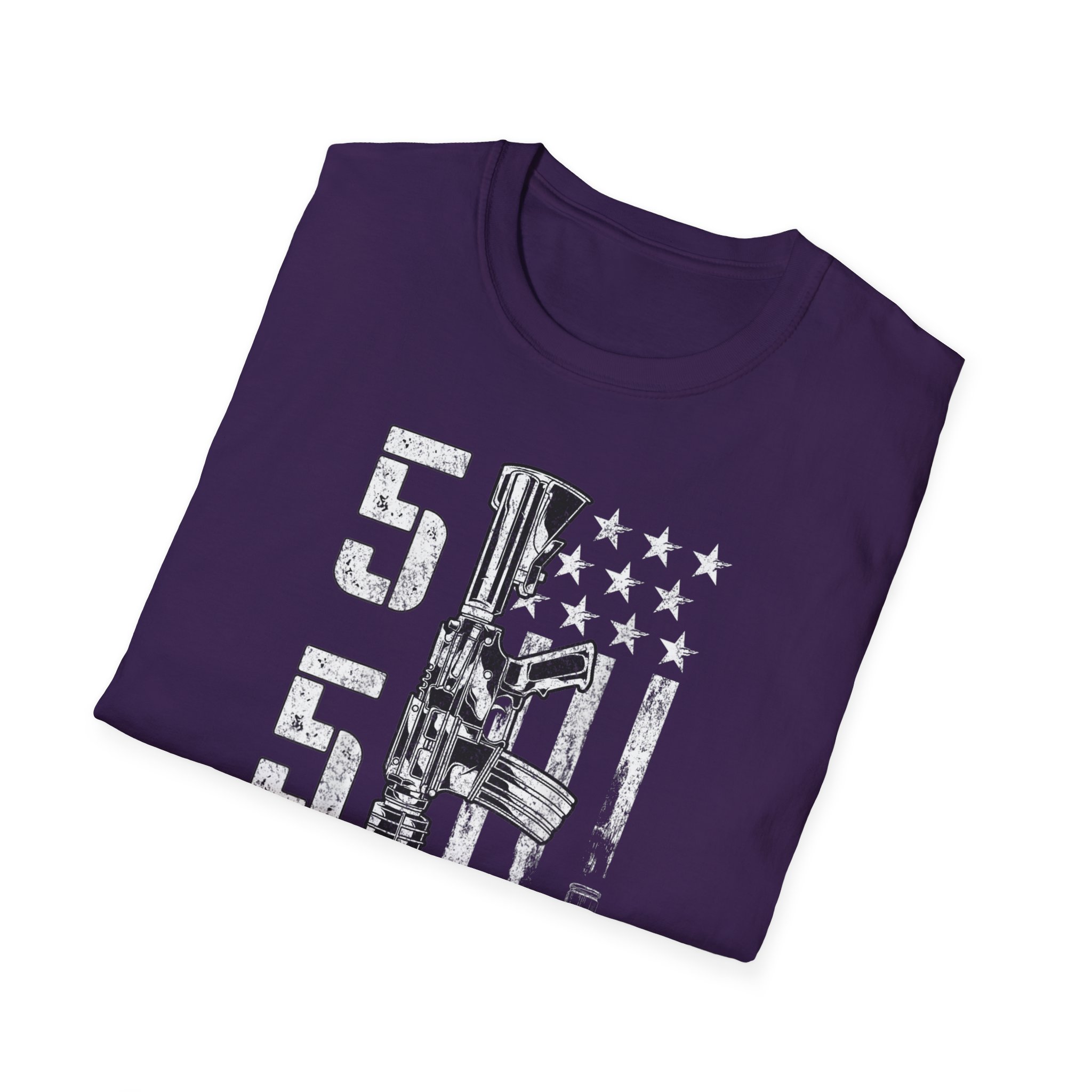 556 Flag Rifle T‑Shirt — Military Veteran Patriotic Ammo Design - Image 16
