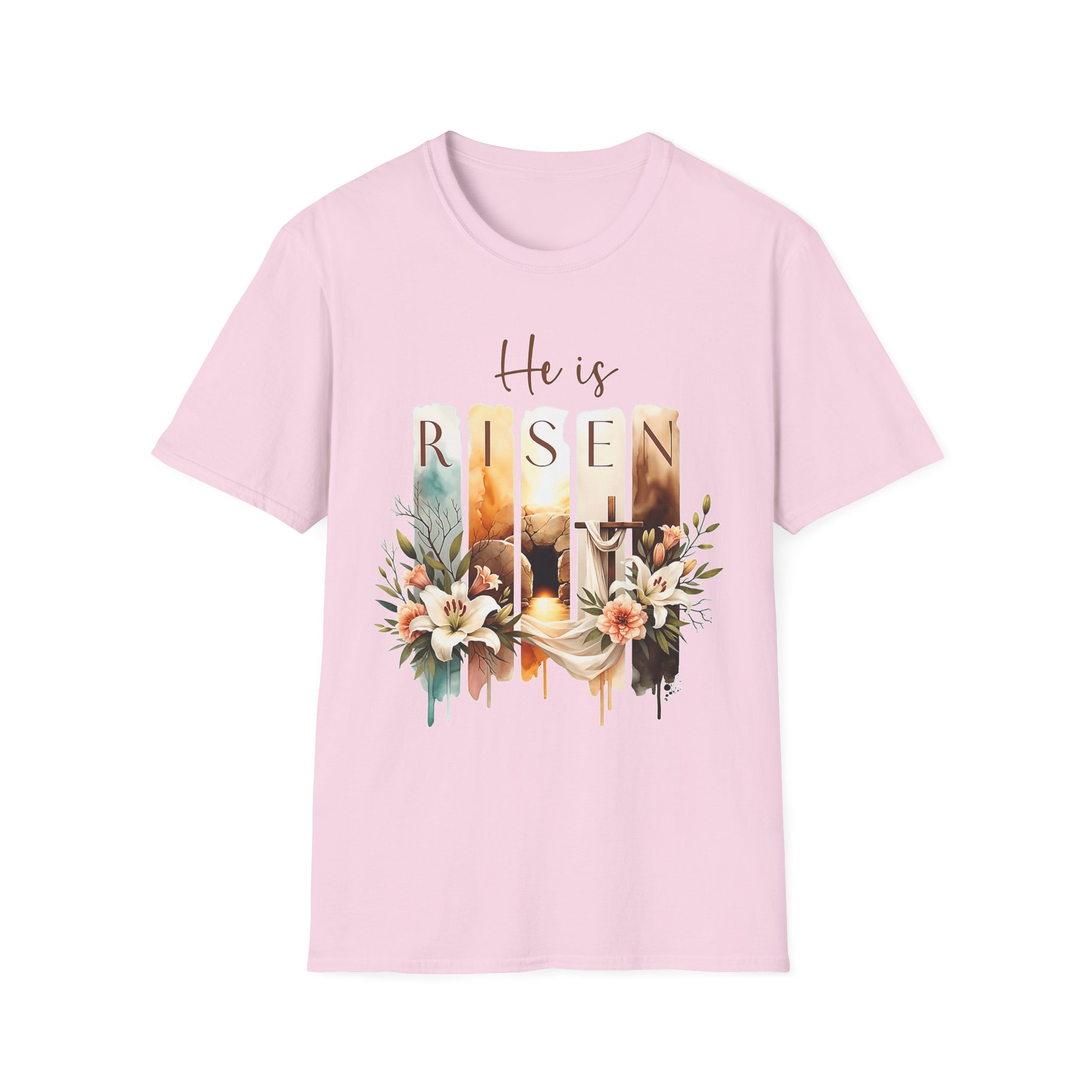 He Is Risen Floral T-Shirt — Easter Christian Resurrection Tee - Image 13