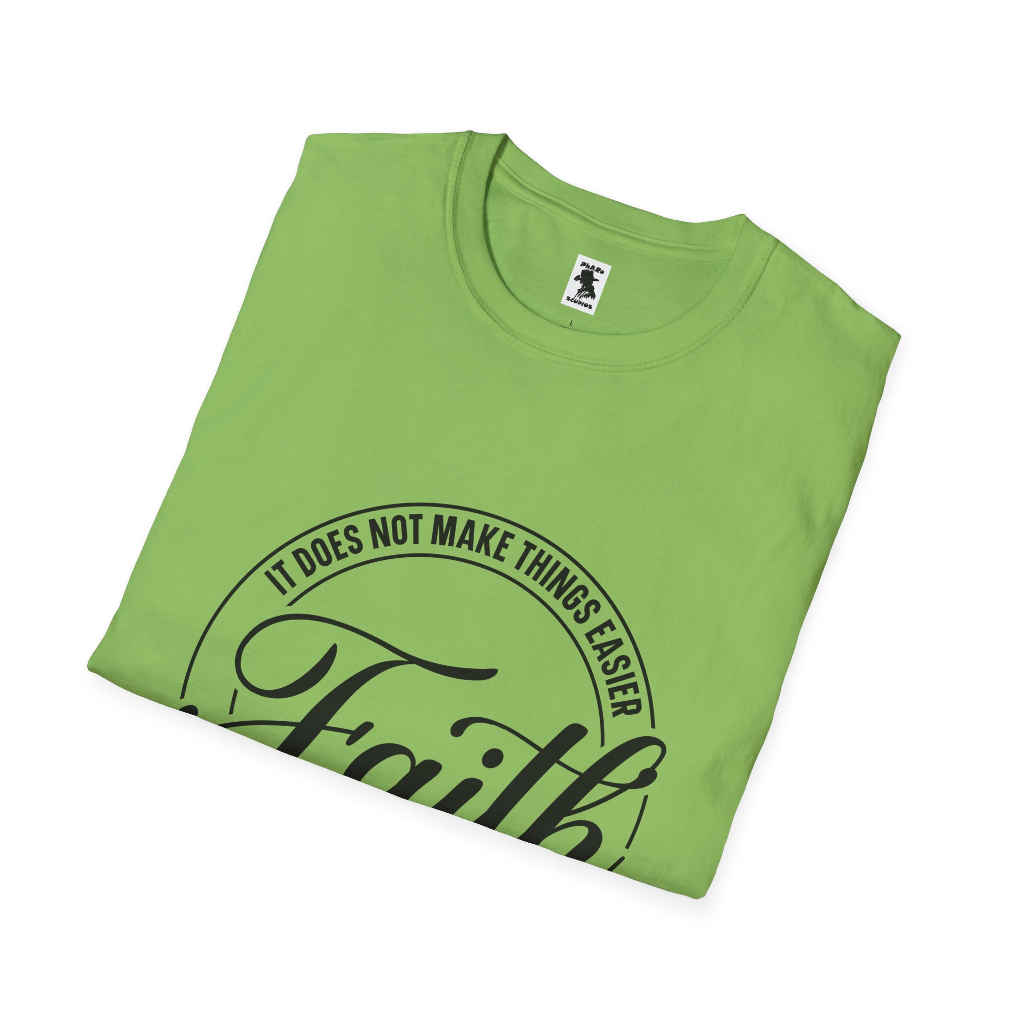 Inspirational Faith T-Shirt - Unisex Softstyle Tee with Luke 1:37 Quote - Image 16