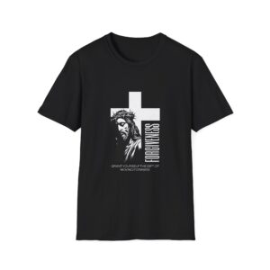 Christian Cross T-Shirt — 'Forgiveness' Jesus Portrait Faith Tee