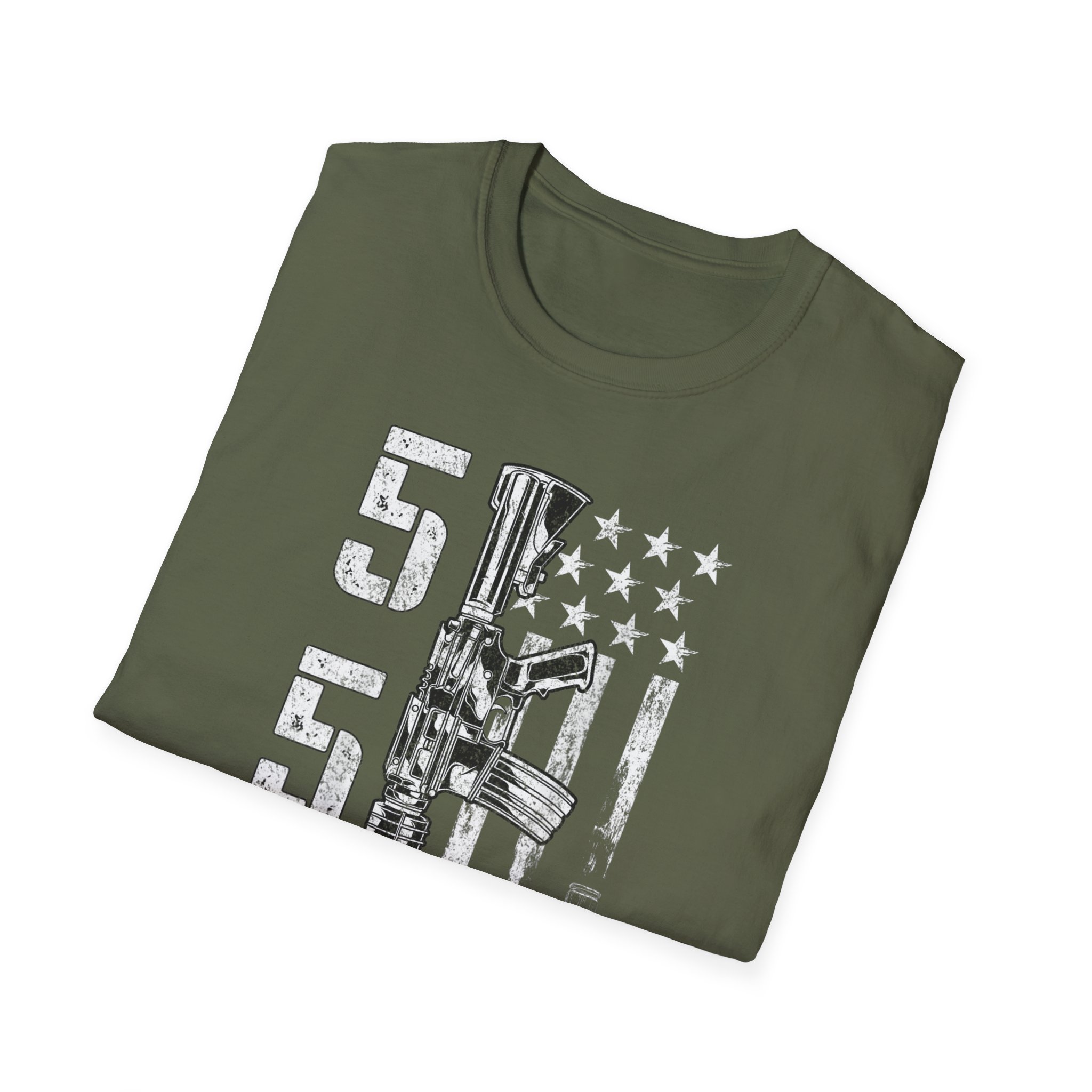 556 Flag Rifle T‑Shirt — Military Veteran Patriotic Ammo Design - Image 8