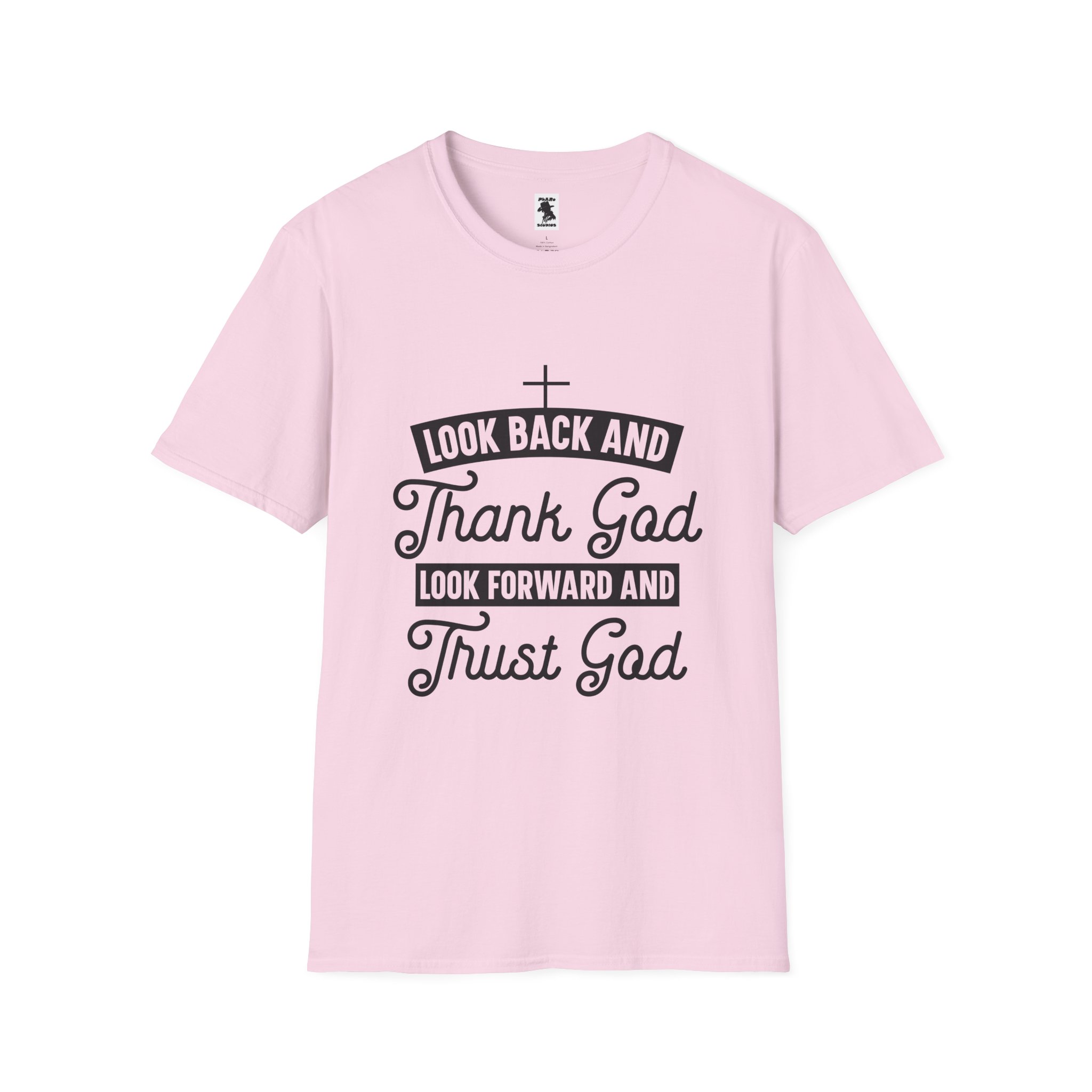 Inspirational Faith Unisex Softstyle T-Shirt - Look Back and Thank God, Look Forward and Trust God - Image 33