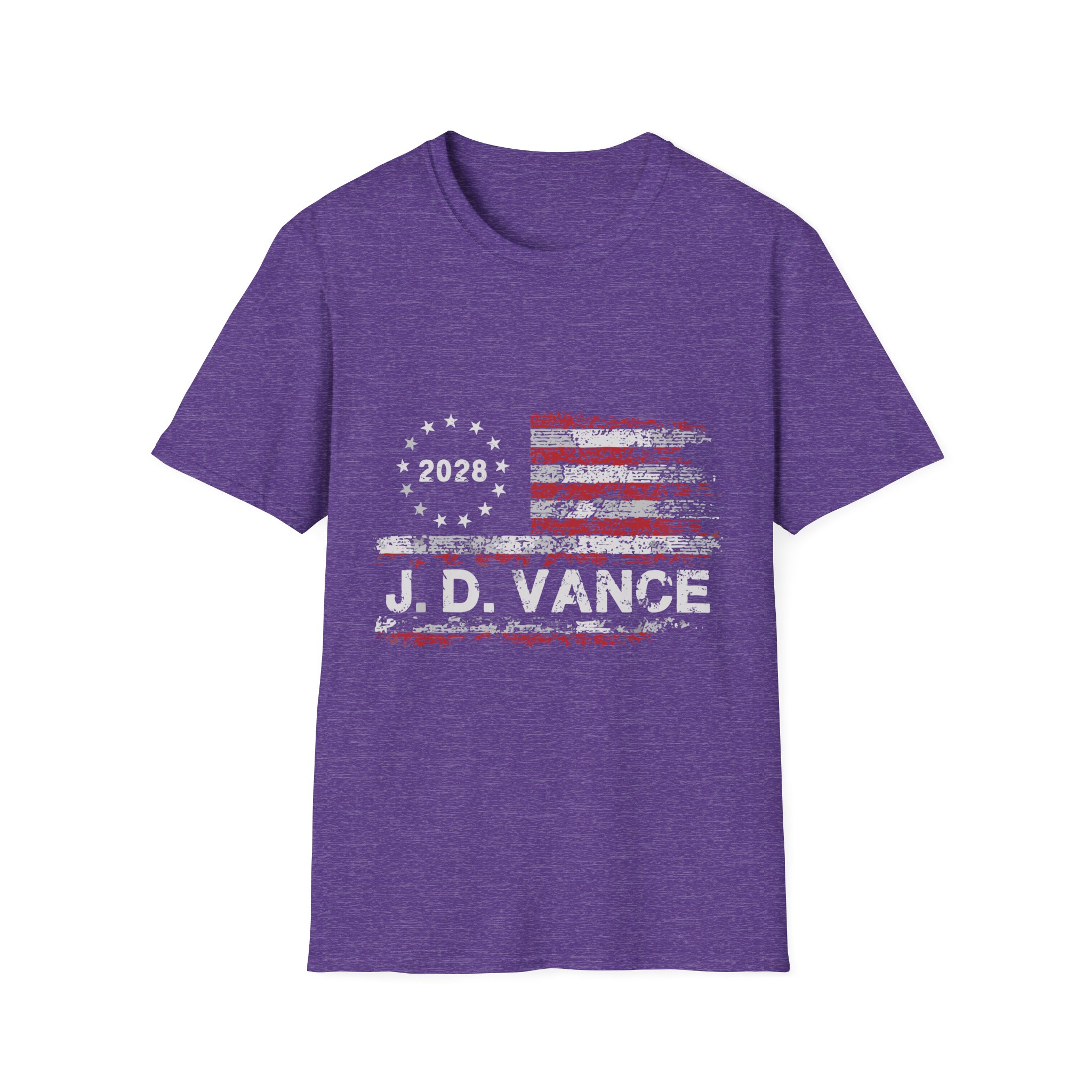 Patriotic 2028 Flag T-Shirt — J.D. Vance Distressed Campaign Design - Image 33