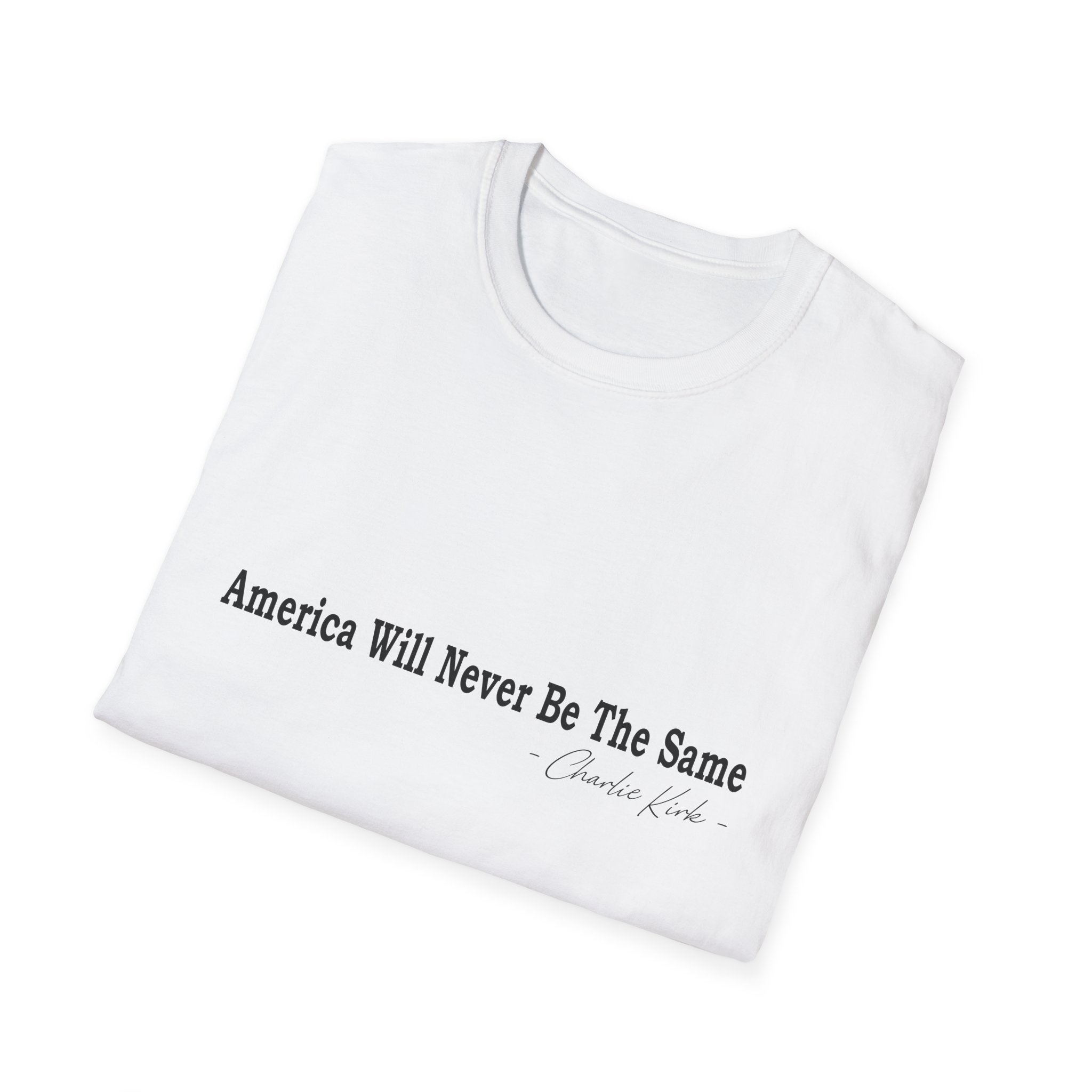 "America Will Never Be The Same" Minimalist Statement Tee - Image 4