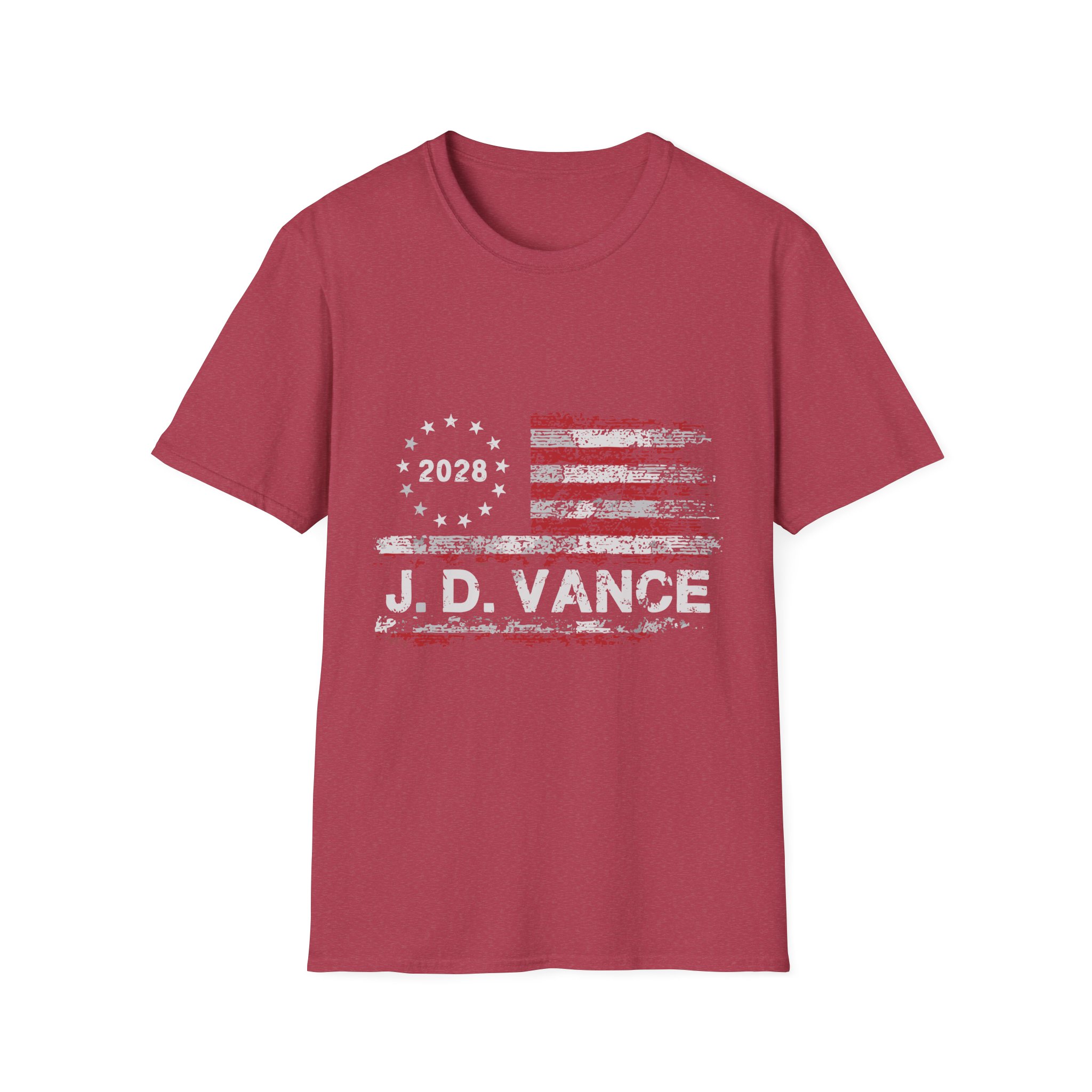 Patriotic 2028 Flag T-Shirt — J.D. Vance Distressed Campaign Design - Image 41