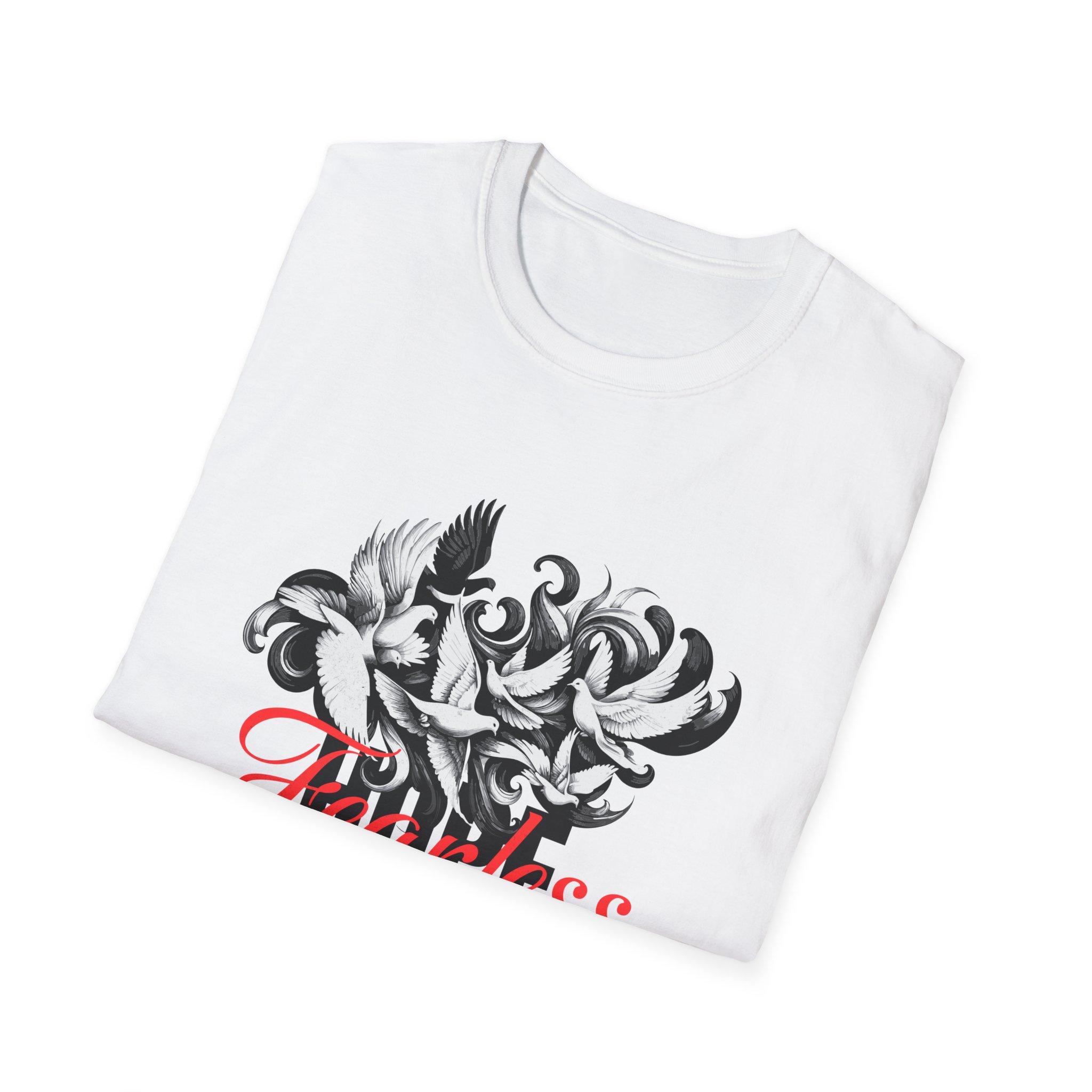 'Fearless' Graphic Tee with Ornamental Script - Image 4