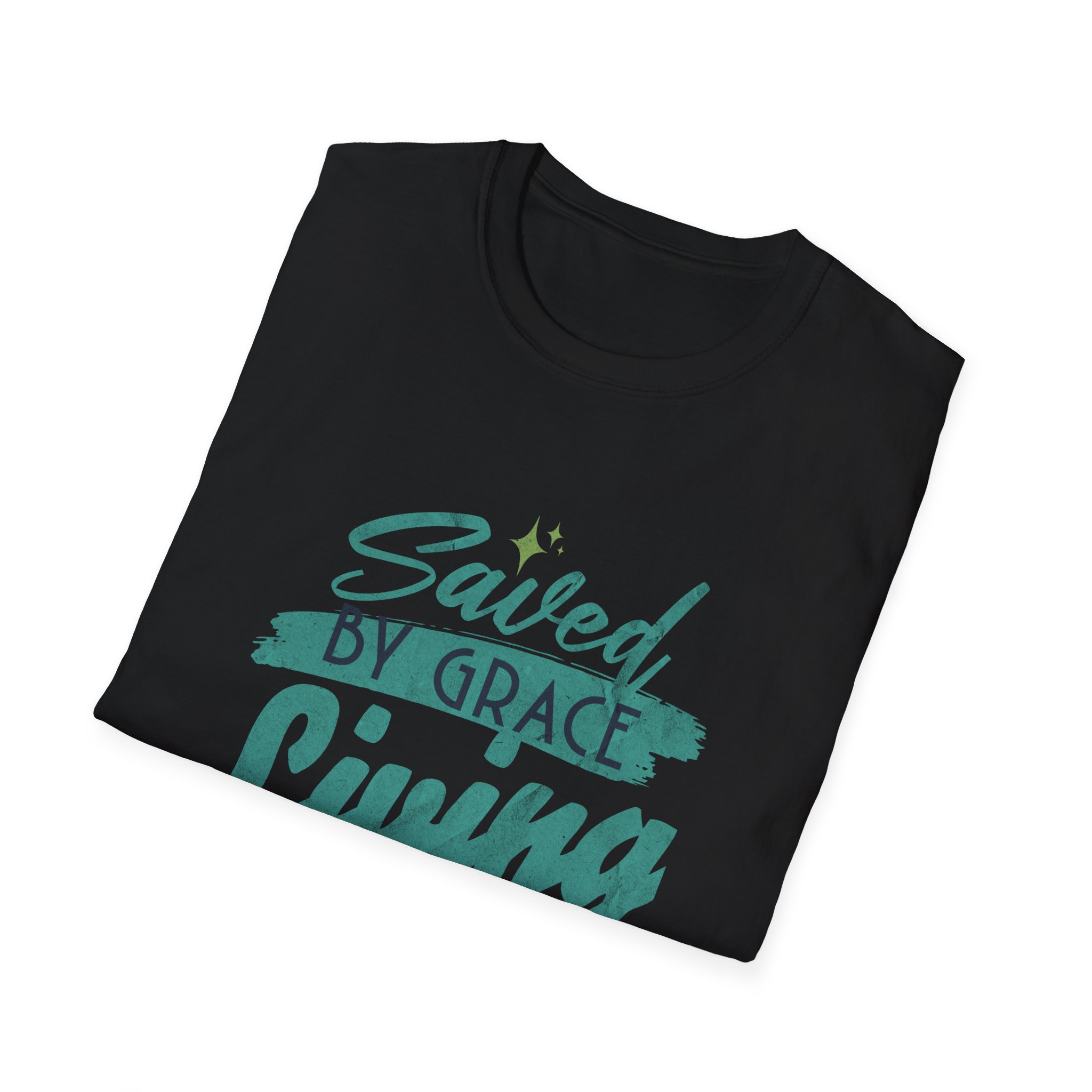 Saved by Grace, Living by Faith T-Shirt — Christian Faith Graphic Tee - Image 2