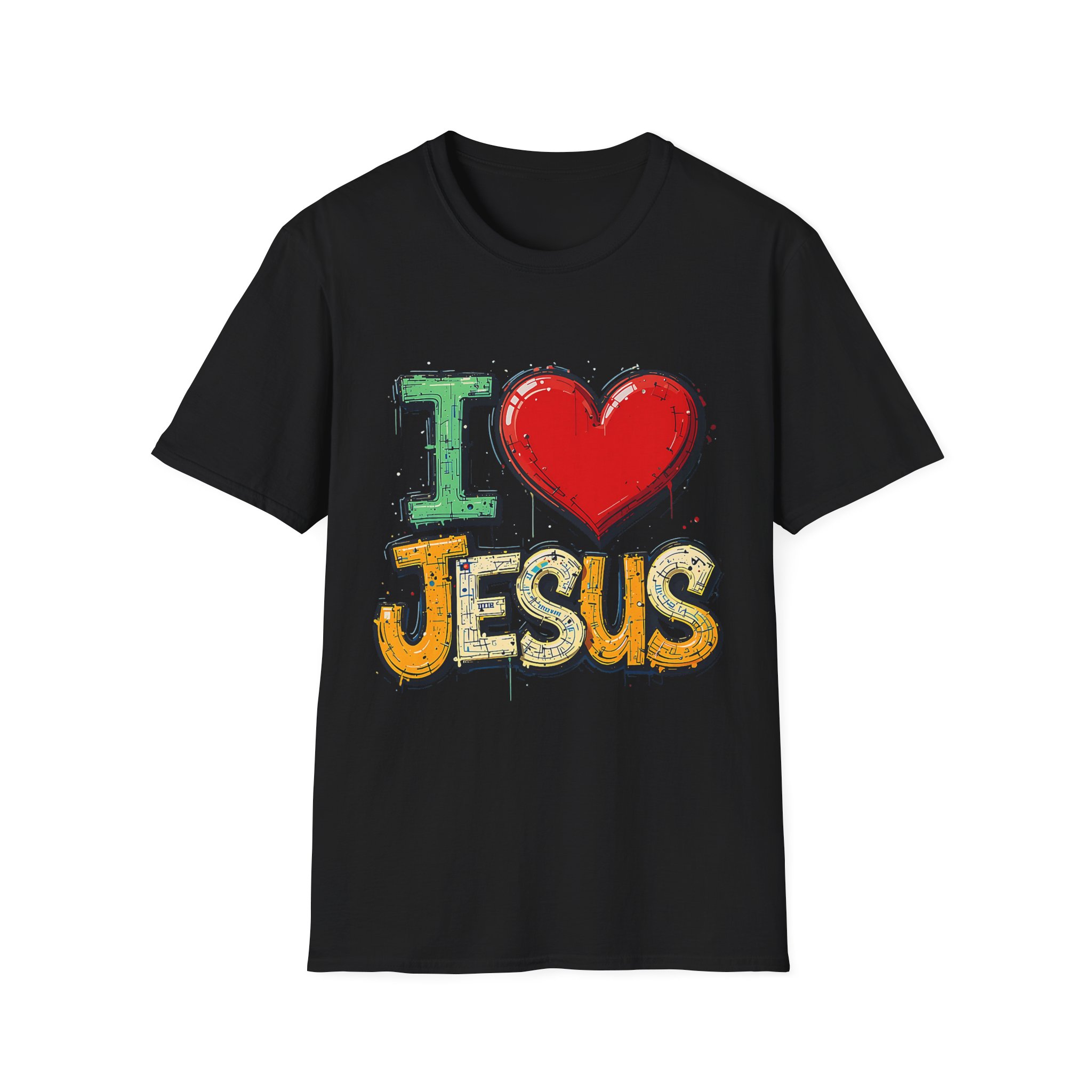 I Love Jesus T-Shirt — Colorful Heart Faith Tee - Image 3