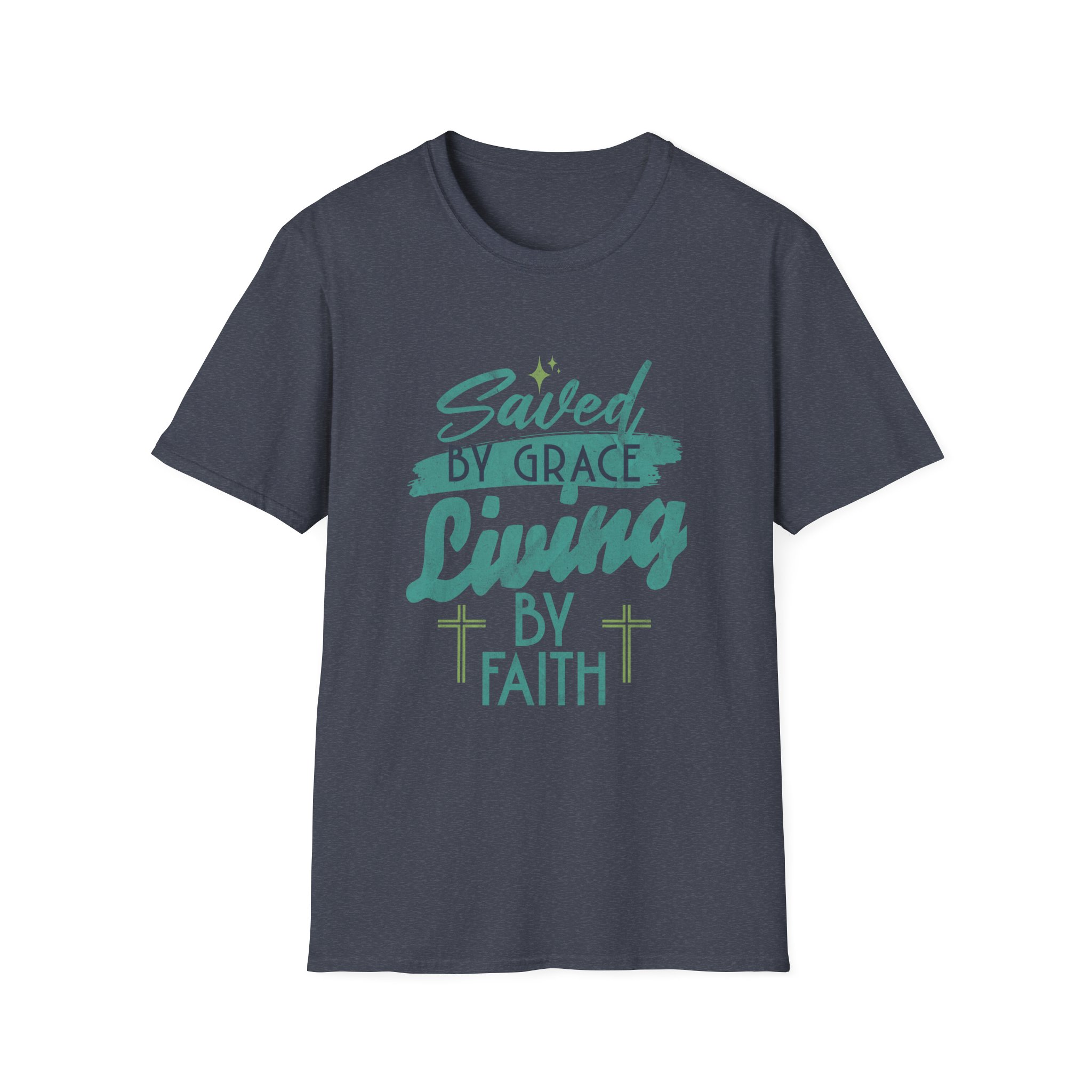 Saved by Grace, Living by Faith T-Shirt — Christian Faith Graphic Tee - Image 13