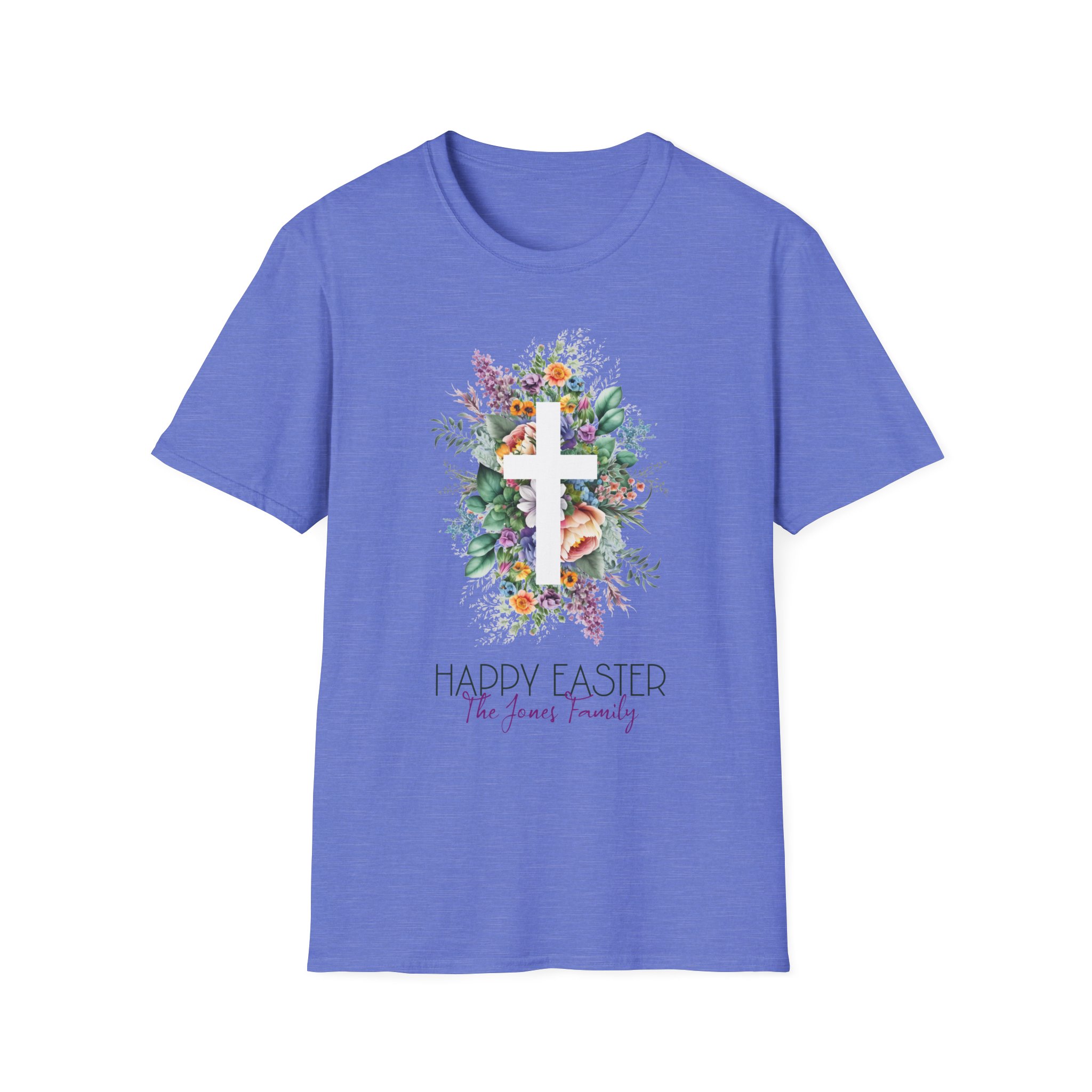 Easter Floral Cross T-Shirt — "Happy Easter" Personalized Family Tee - Image 15