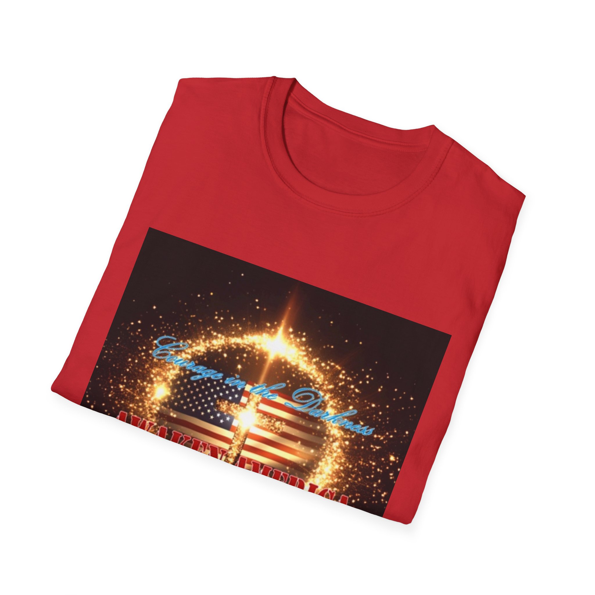 Courage in the Darkness Podcast T-Shirt — Awaken America, Unapologetic Right-Leaning Political Tee - Image 44
