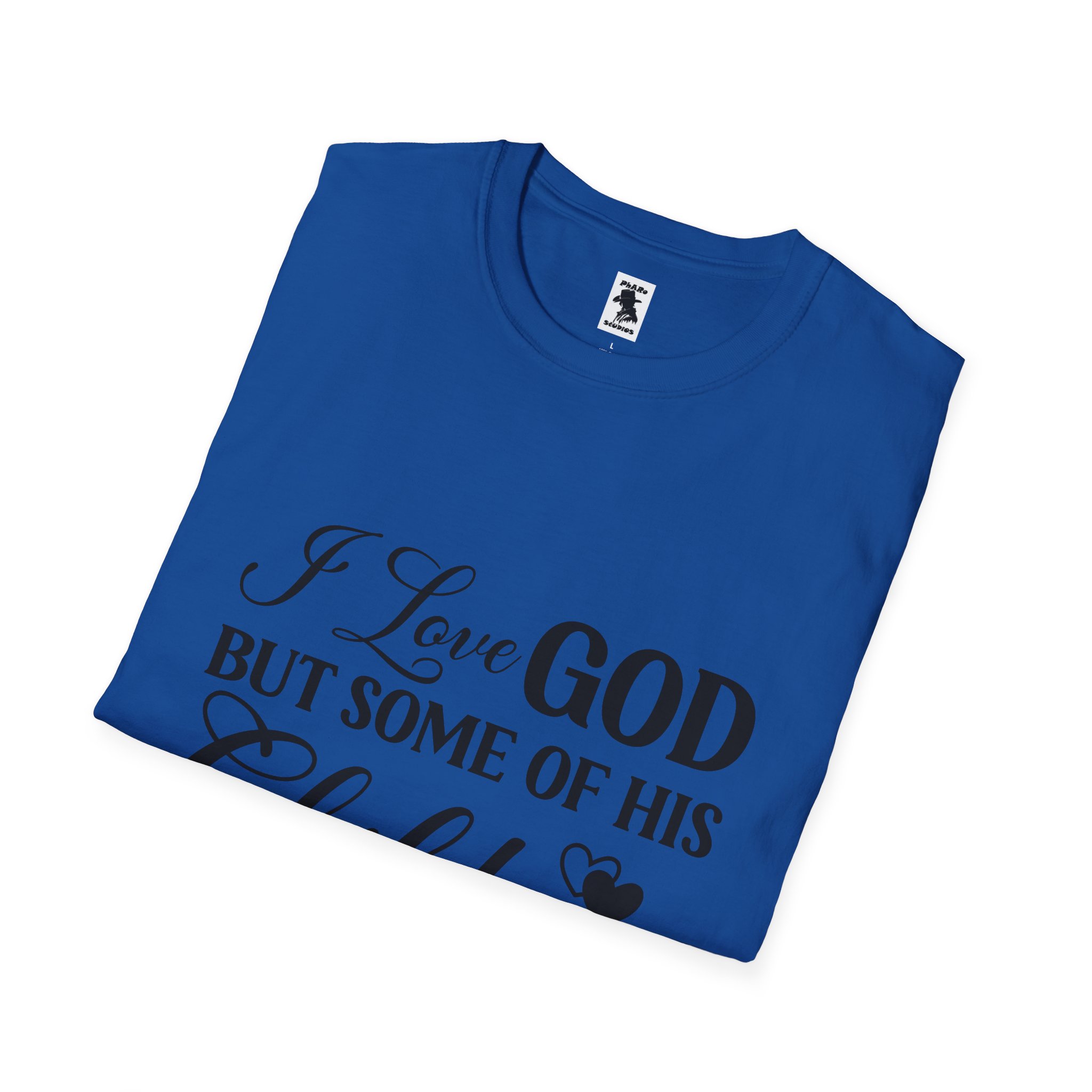 Funny Christian Unisex Softstyle T-Shirt - 'I Love GOD But Some of His Children Get on My Nerves' - Image 32
