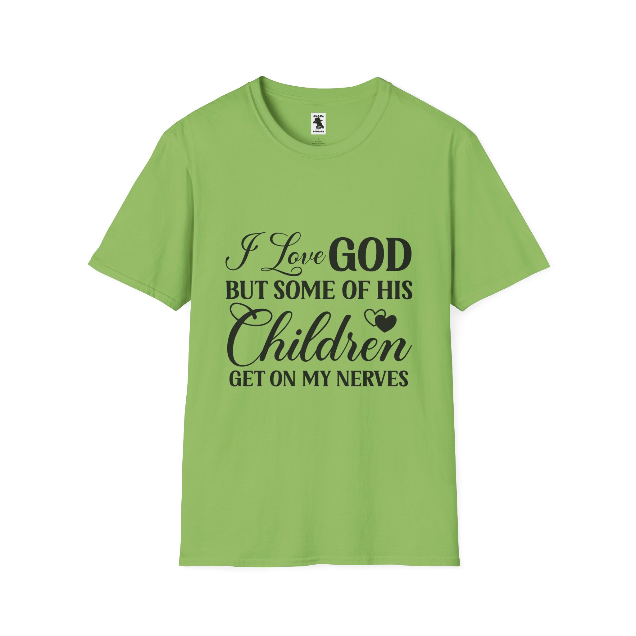 Funny Christian Unisex Softstyle T-Shirt - 'I Love GOD But Some of His Children Get on My Nerves' - Image 13