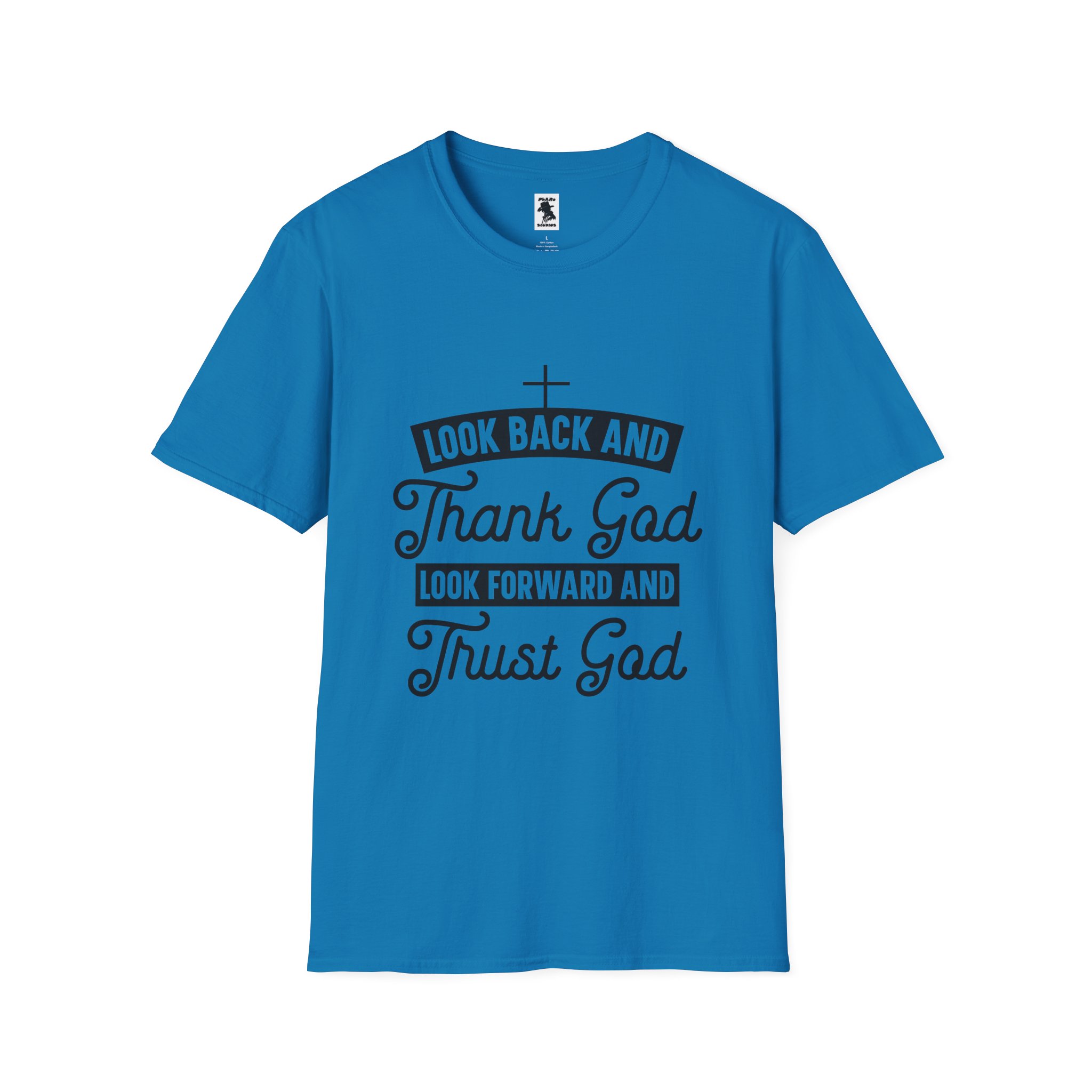 Inspirational Faith Unisex Softstyle T-Shirt - Look Back and Thank God, Look Forward and Trust God - Image 21