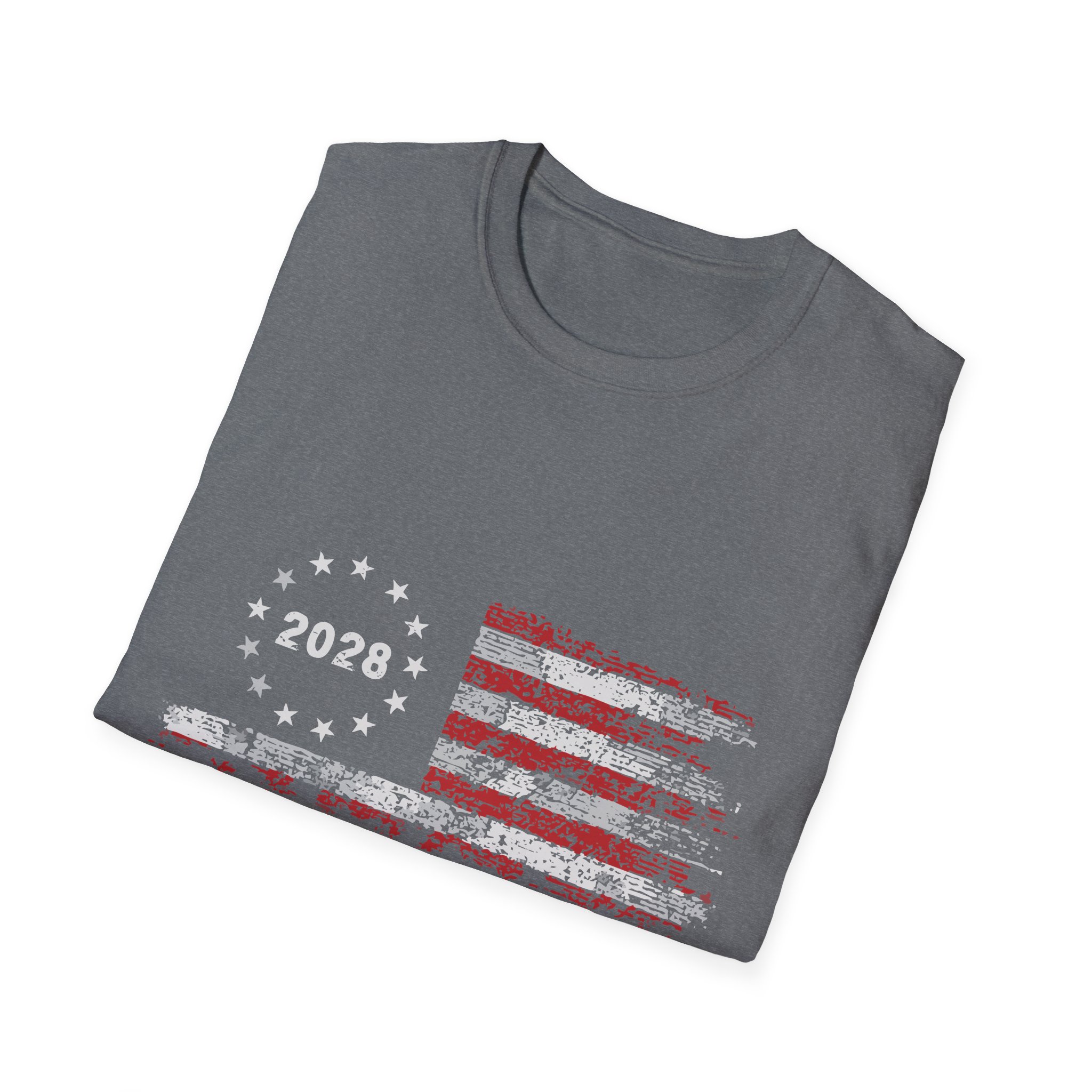 Patriotic 2028 Flag T-Shirt — J.D. Vance Distressed Campaign Design - Image 28