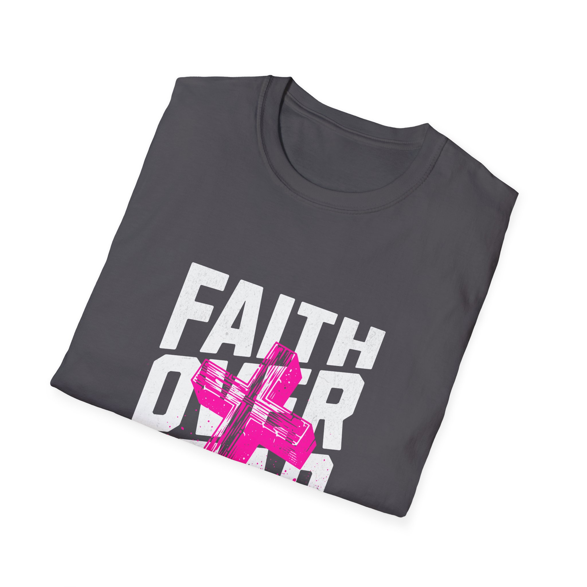 Faith Over Fear T‑Shirt — Pink Cross Christian Graphic Tee - Image 16