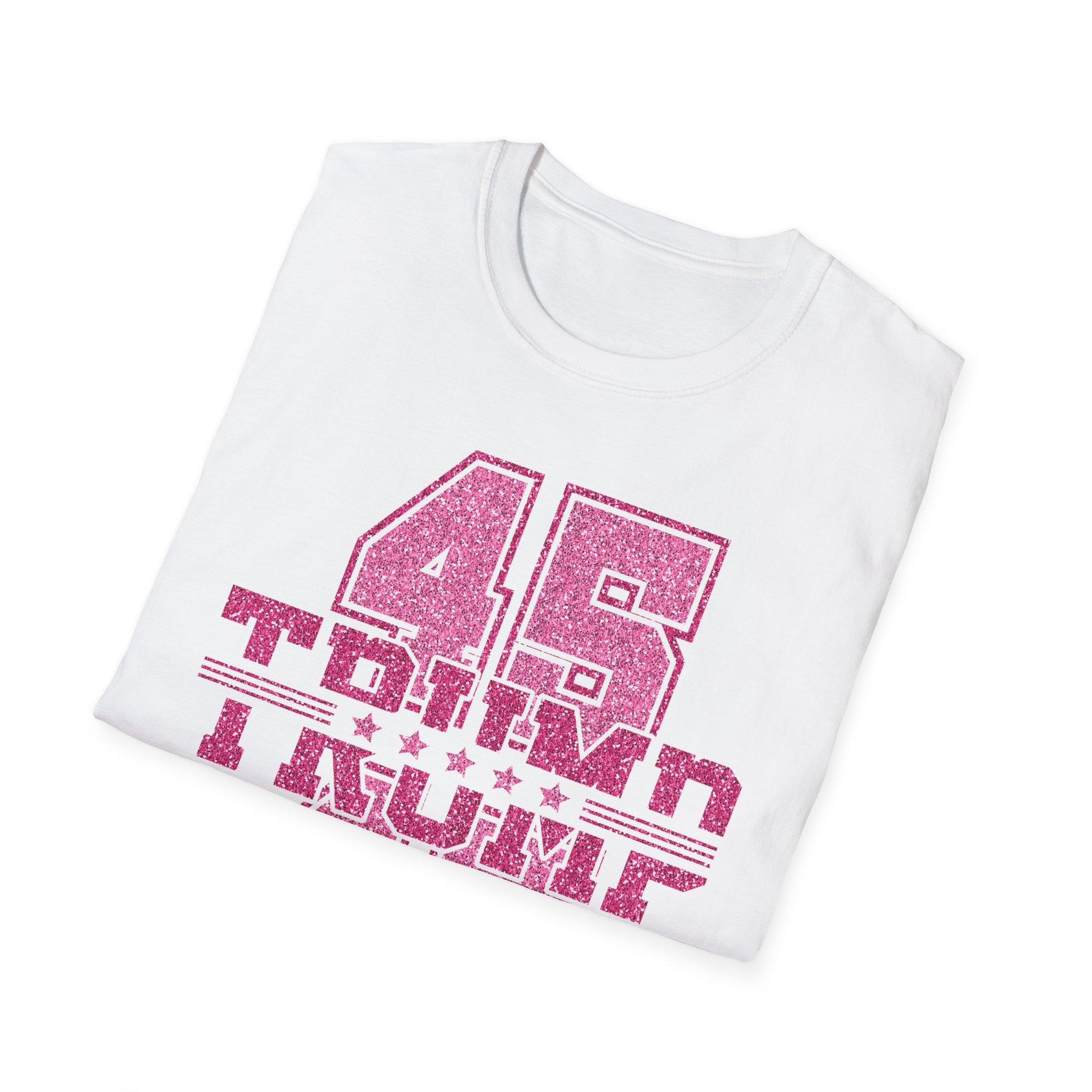Trump 45-47 Vintage Sport Tee — Pink Glitter Number Graphic T-Shirt - Image 4