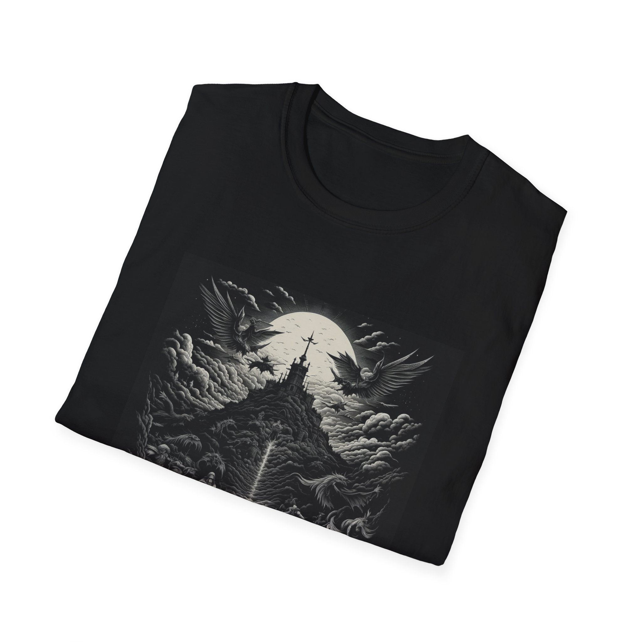 War in Heaven Graphic T‑Shirt — Dark Angel Sword Illustration - Image 2