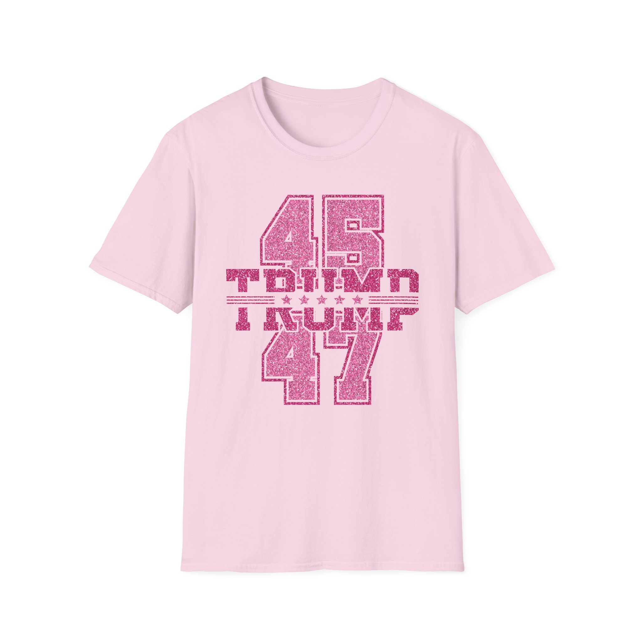 Trump 45-47 Vintage Sport Tee — Pink Glitter Number Graphic T-Shirt - Image 13