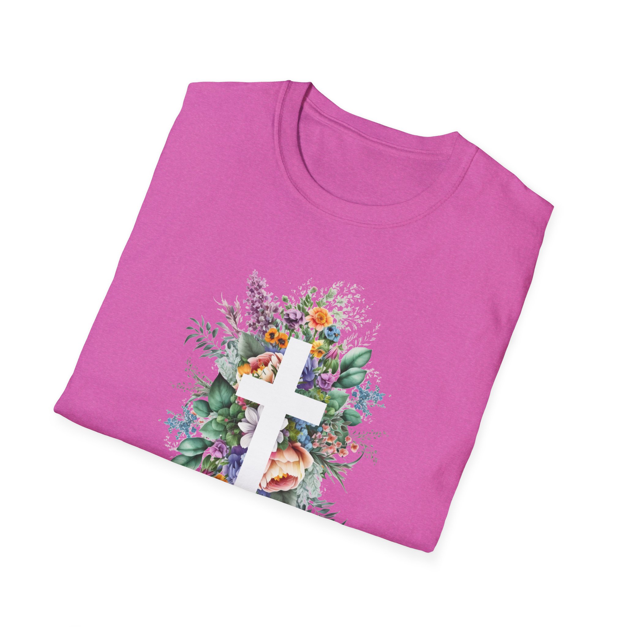 Easter Floral Cross T-Shirt — "Happy Easter" Personalized Family Tee - Image 22
