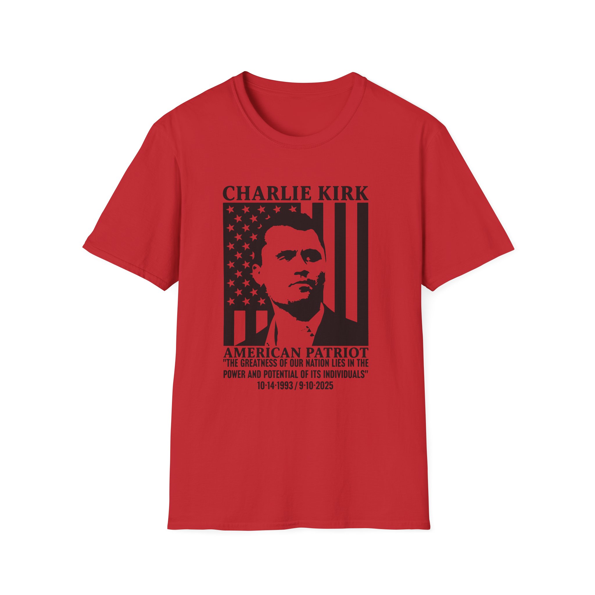 Charlie Kirk American Patriot T-Shirt — Portrait Flag Graphic Tee - Image 5