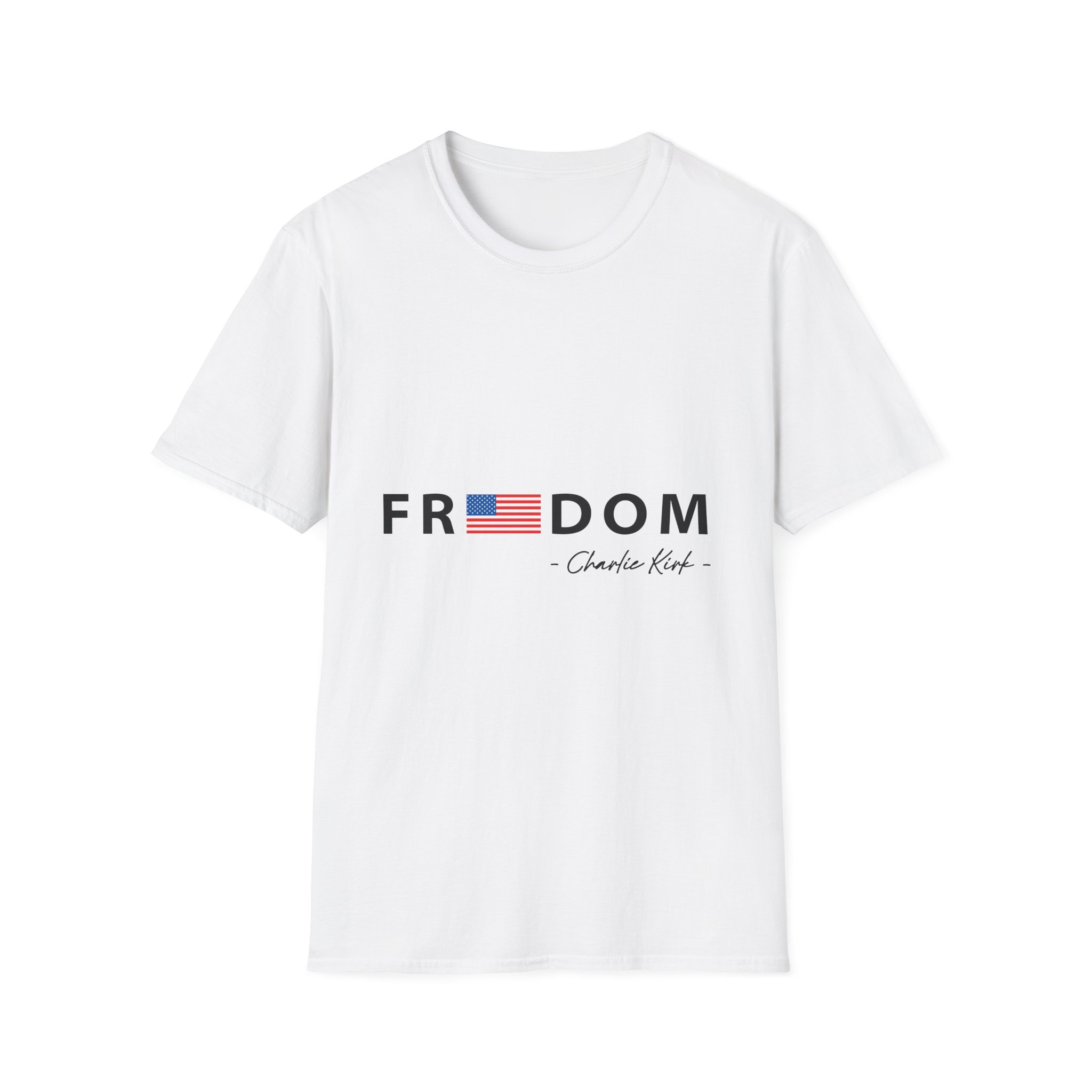 Freedom T-Shirt — "Freedom" with American Flag Graphic - Image 3
