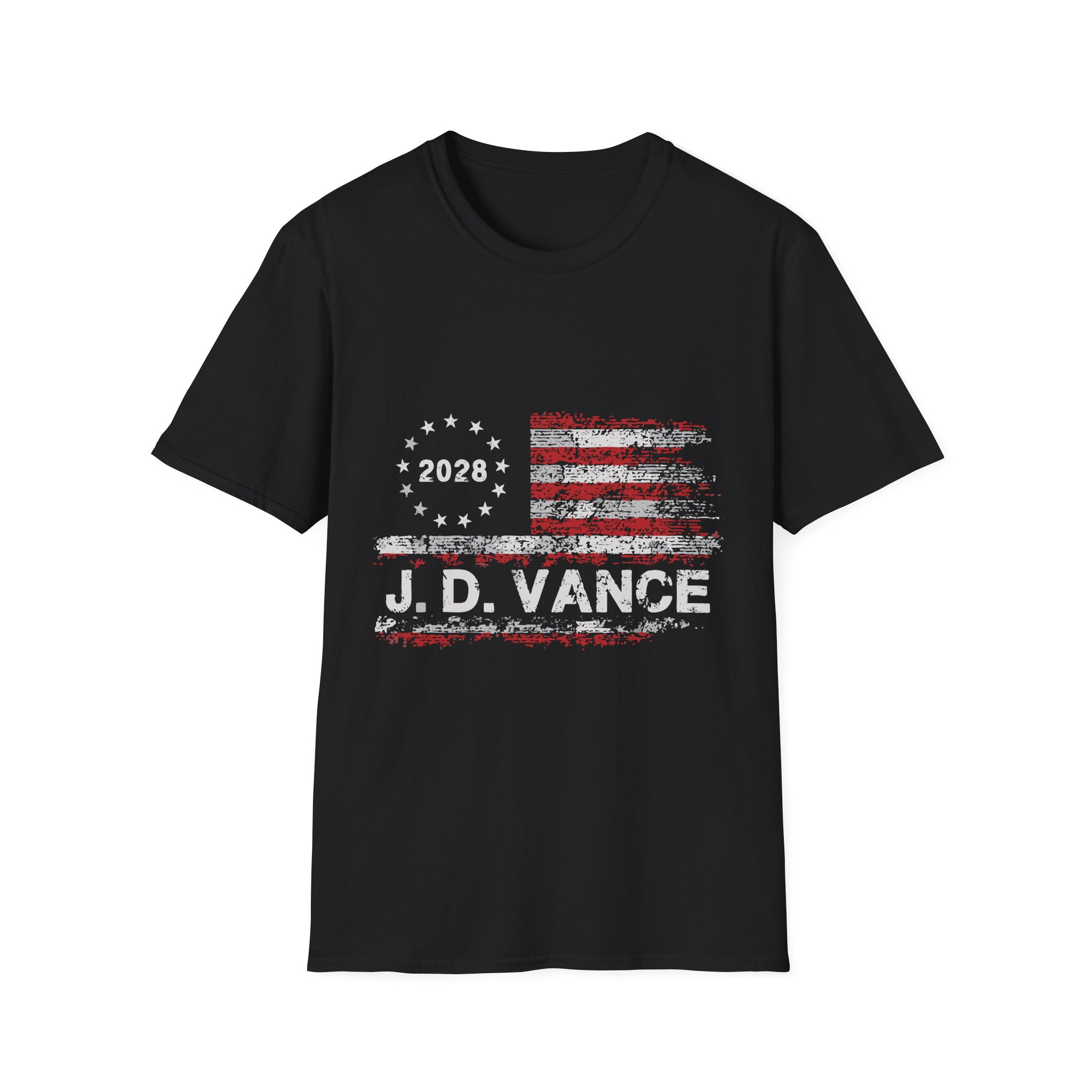Patriotic 2028 Flag T-Shirt — J.D. Vance Distressed Campaign Design - Image 5
