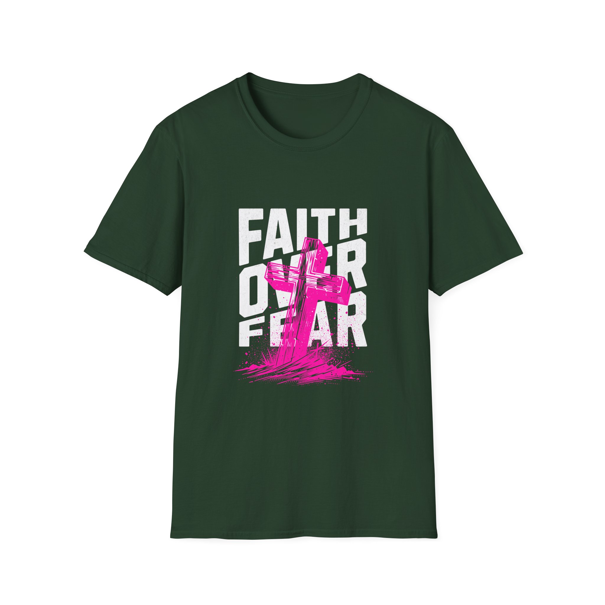 Faith Over Fear T‑Shirt — Pink Cross Christian Graphic Tee - Image 11