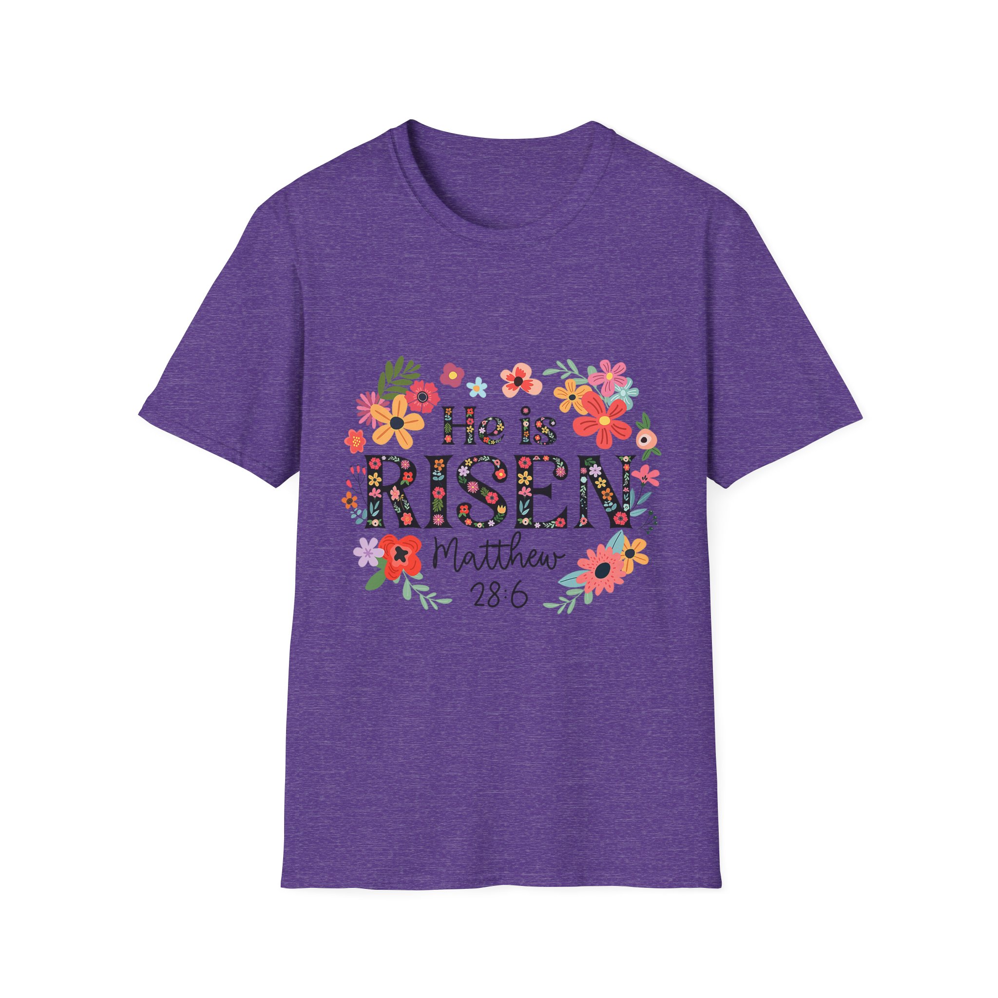 He Is Risen Floral T-Shirt — Matthew 28:6 Easter Christian Tee - Image 11