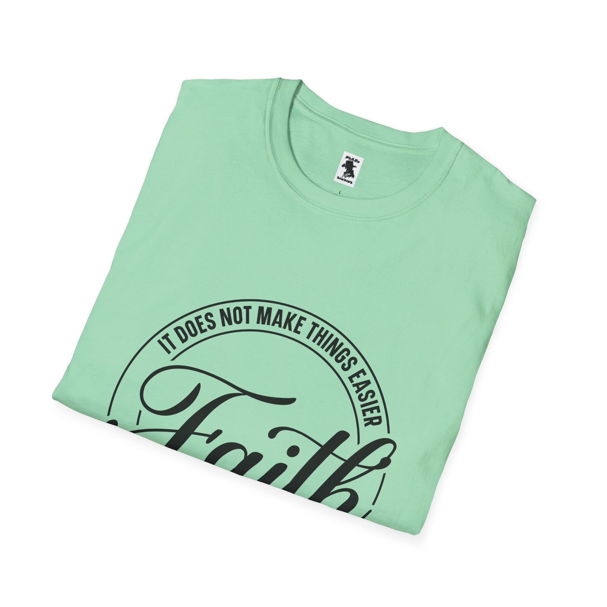 Inspirational Faith T-Shirt - Unisex Softstyle Tee with Luke 1:37 Quote - Image 20