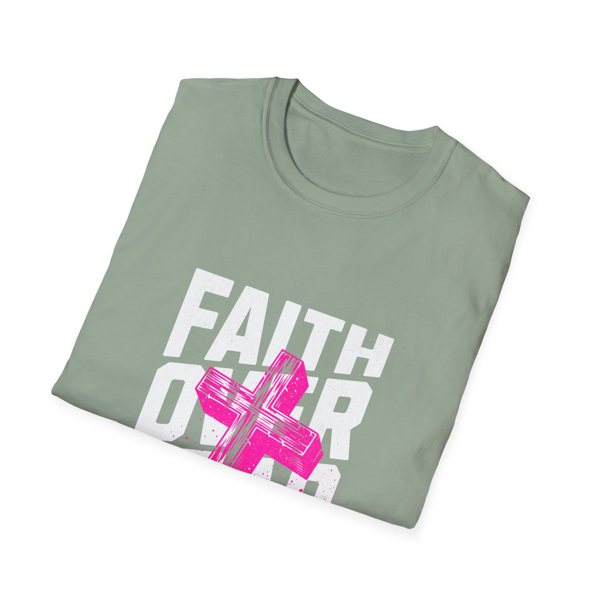 Faith Over Fear T‑Shirt — Pink Cross Christian Graphic Tee - Image 10