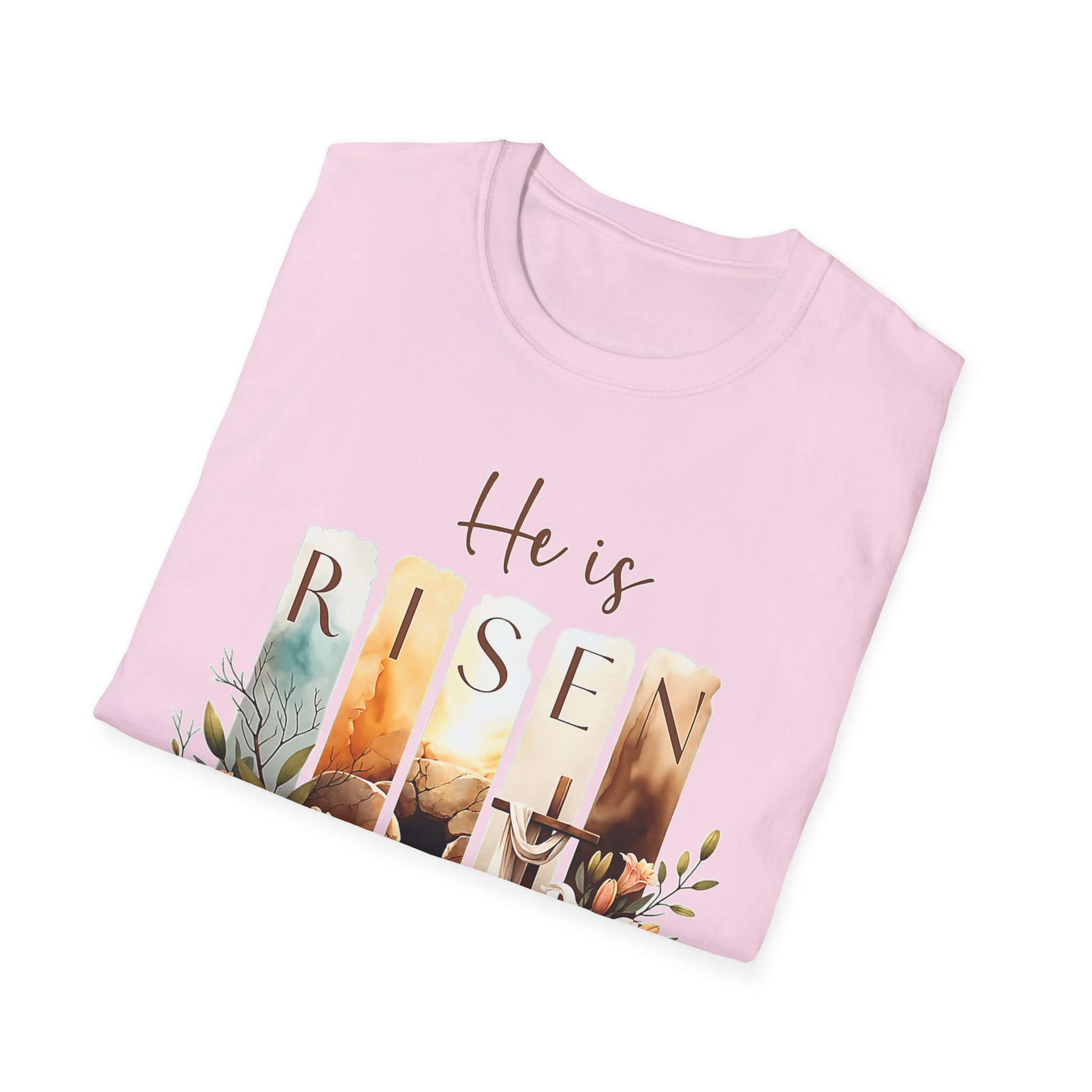He Is Risen Floral T-Shirt — Easter Christian Resurrection Tee - Image 14