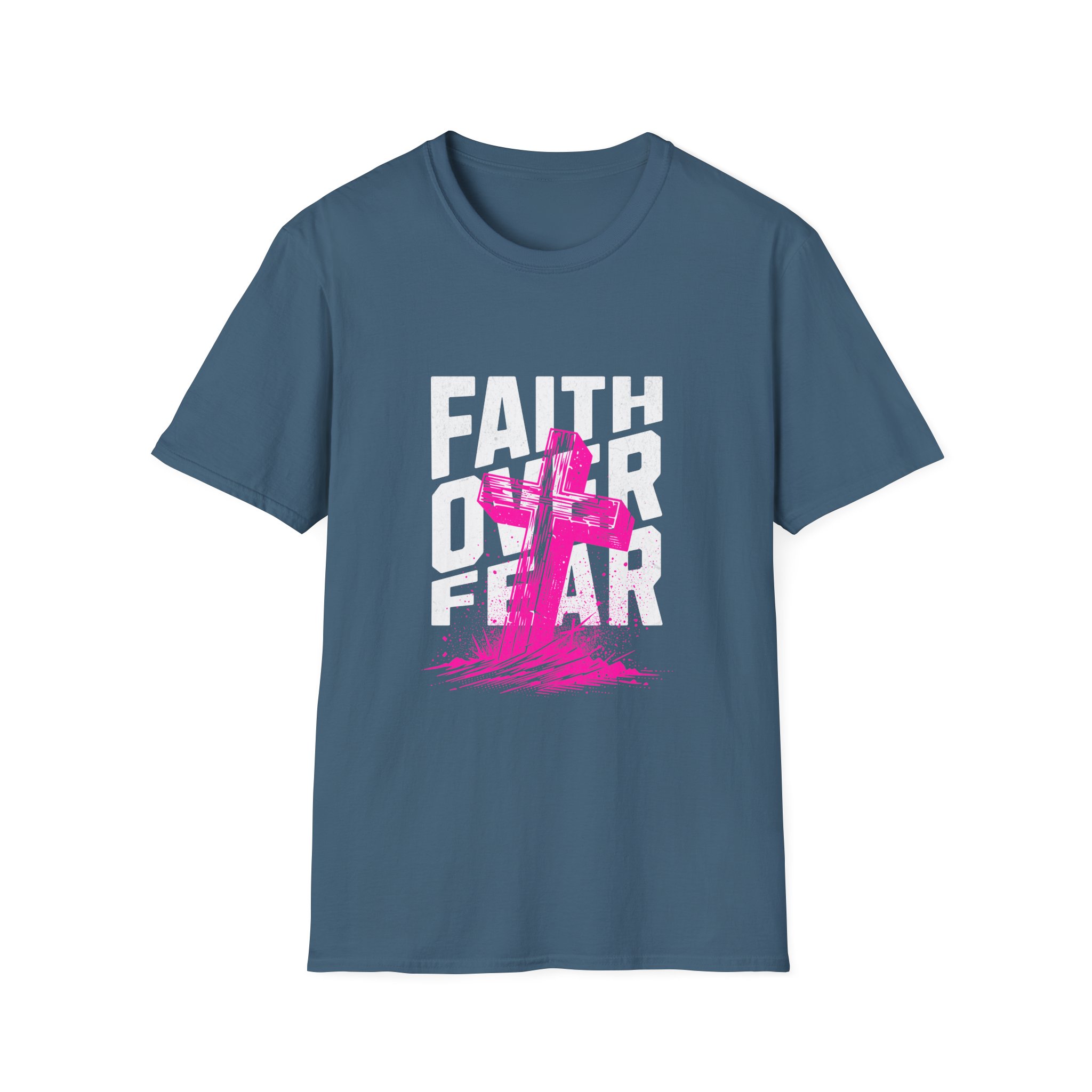 Faith Over Fear T‑Shirt — Pink Cross Christian Graphic Tee - Image 13