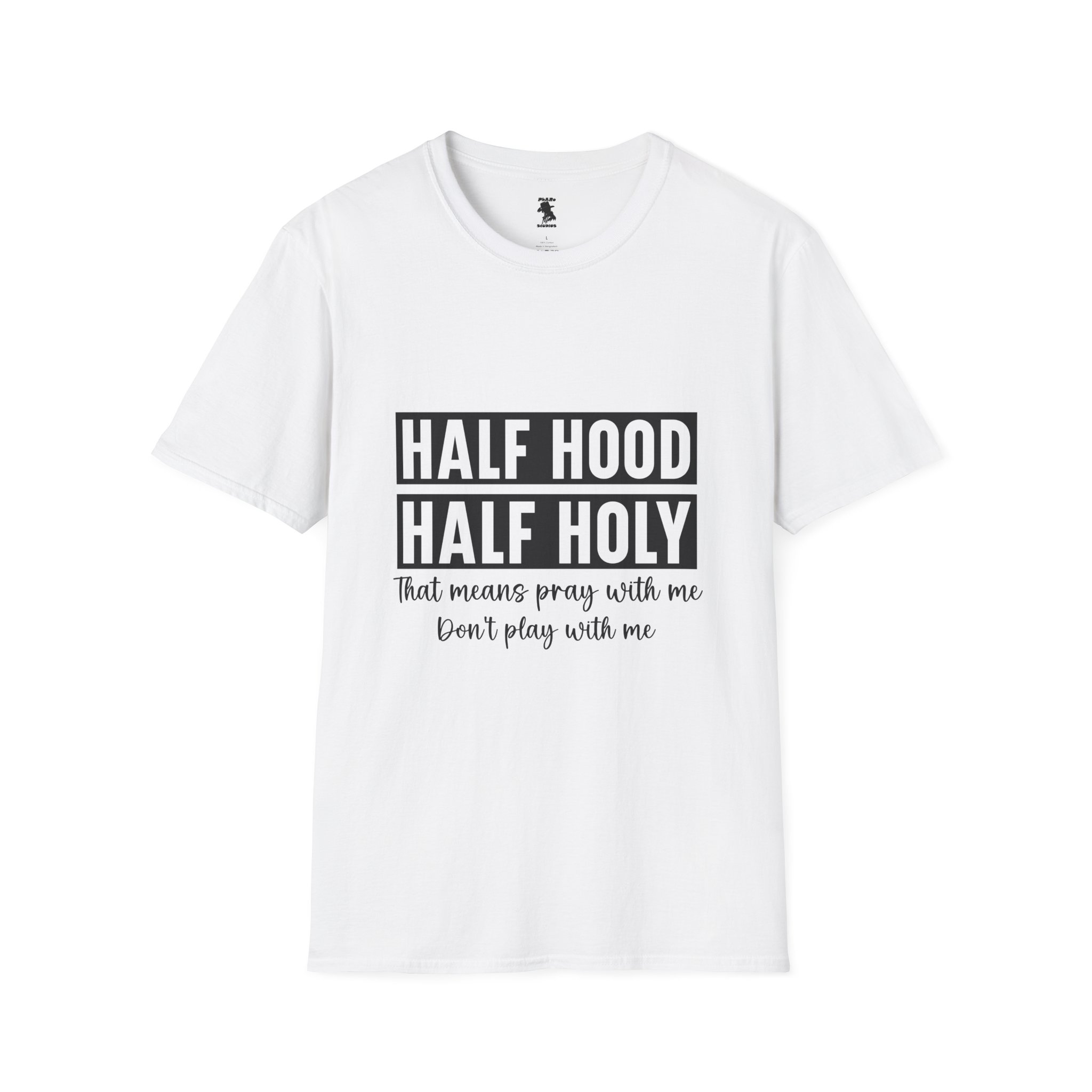 Half Hood Half Holy Unisex Softstyle T-Shirt - Pray with Me Graphic Tee - Image 5