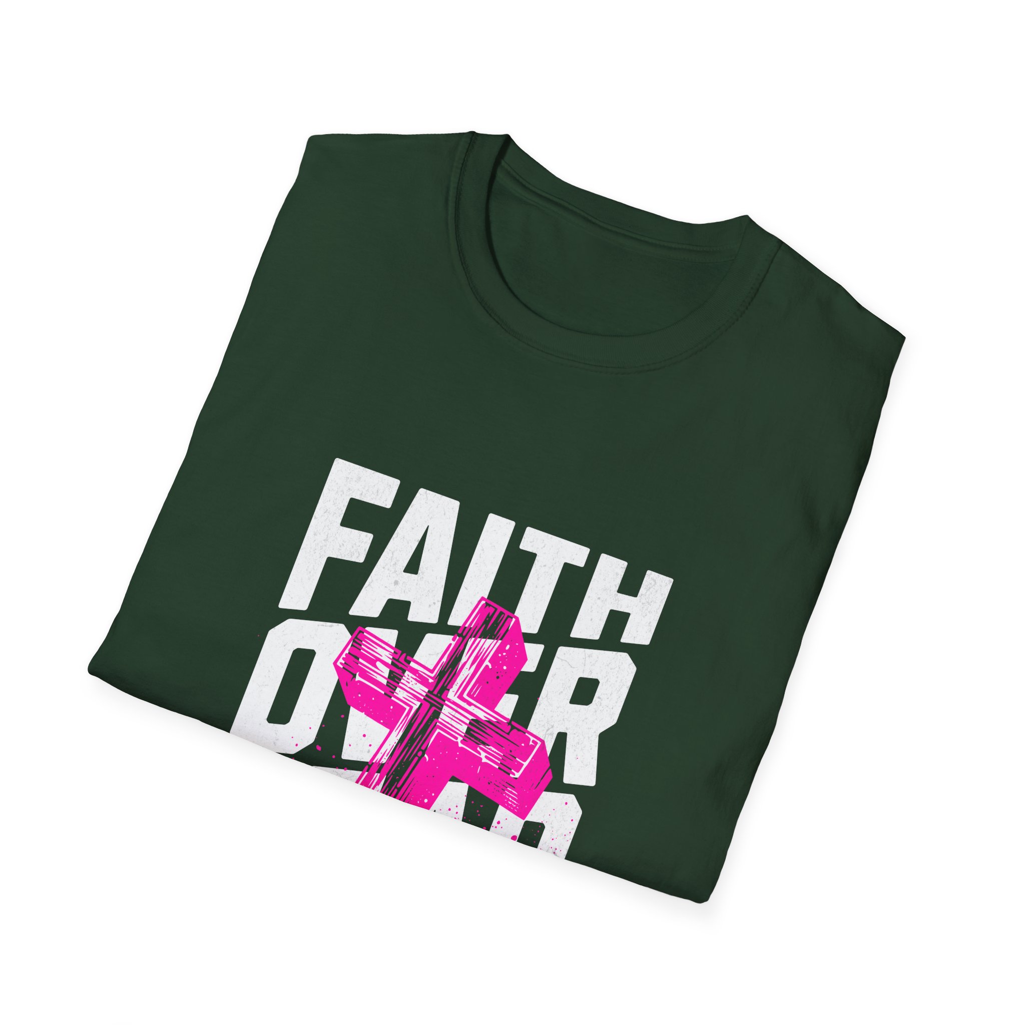 Faith Over Fear T‑Shirt — Pink Cross Christian Graphic Tee - Image 12