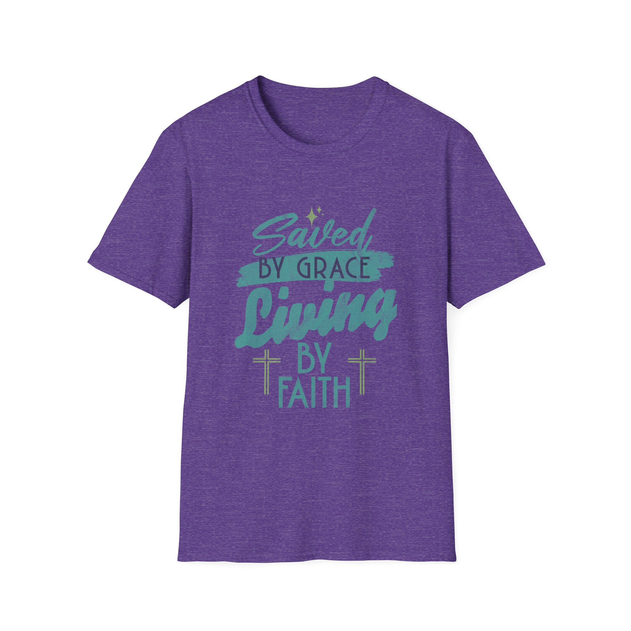 Saved by Grace, Living by Faith T-Shirt — Christian Faith Graphic Tee - Image 15