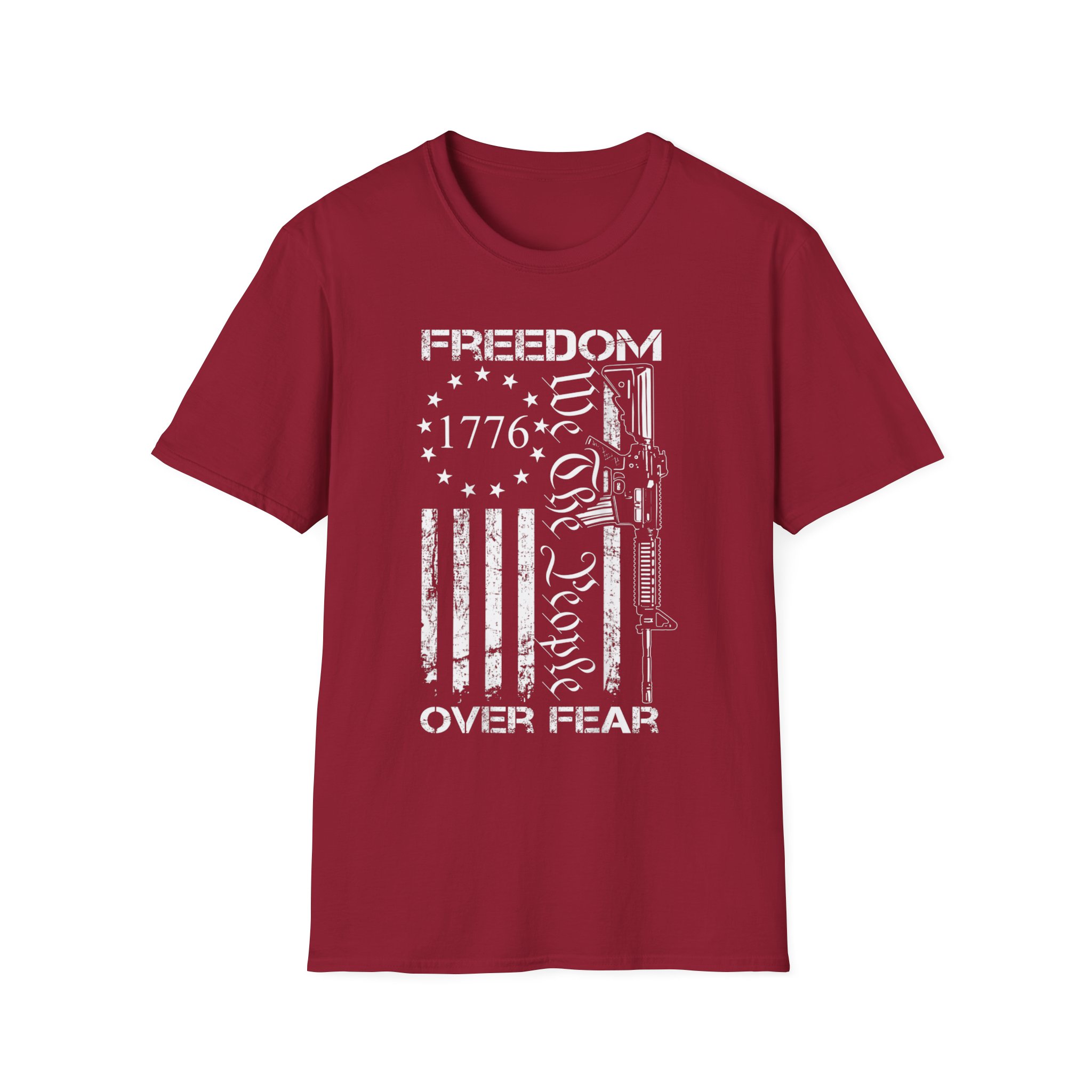 Freedom Over Fear 1776 Flag T-Shirt — We The People Patriotic Gun Rights Tee - Image 11